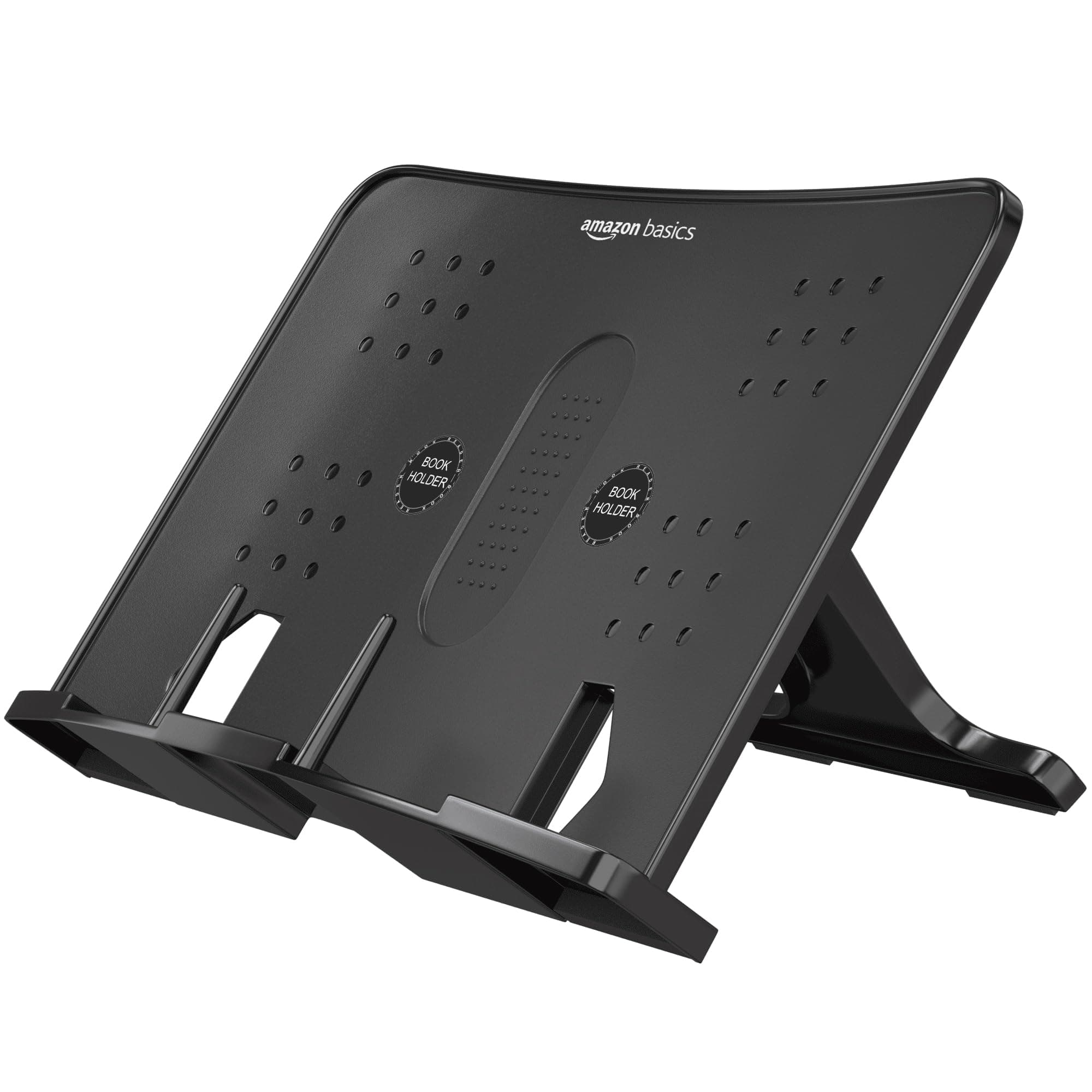 Amazon Basics Book Holder Stand | Sturdy & Lightweight | A4 Size | Black