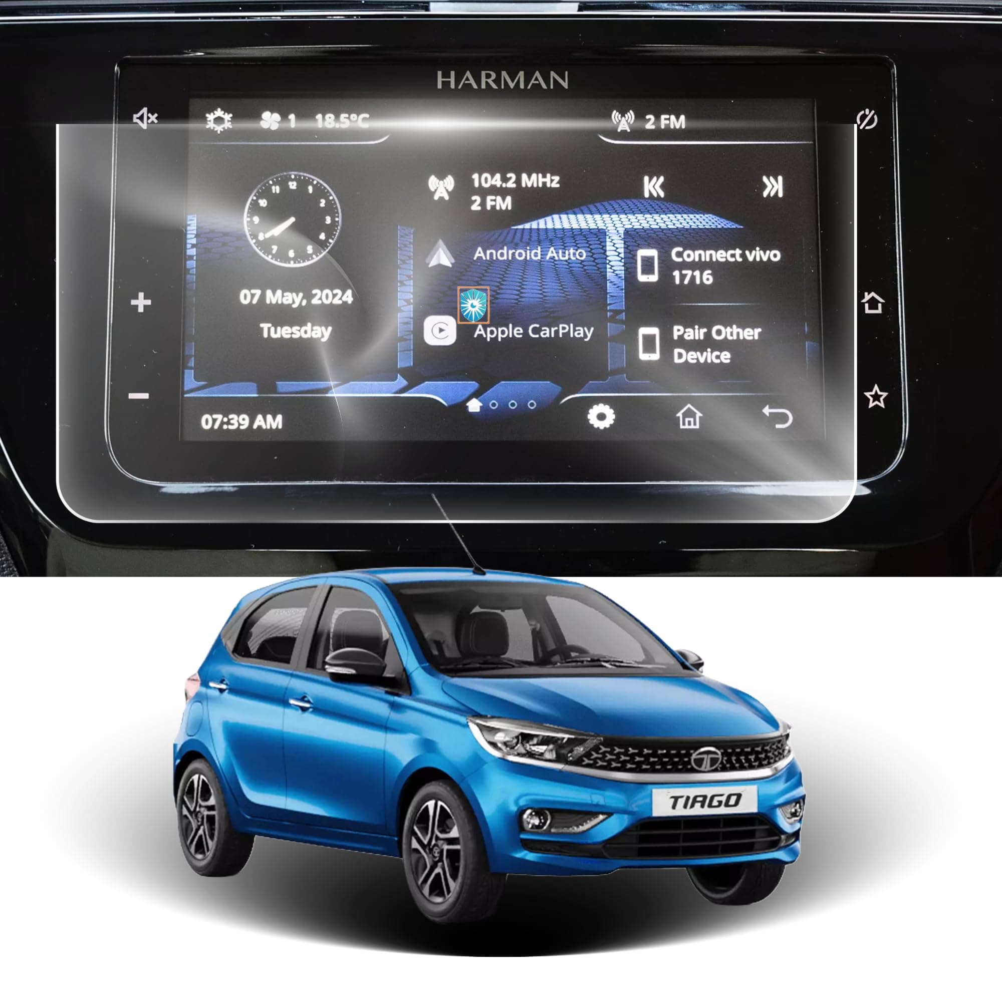 Tata Tiago (7 Inch) Touchscreen Protector Guard - (Not a Tempered Glass)