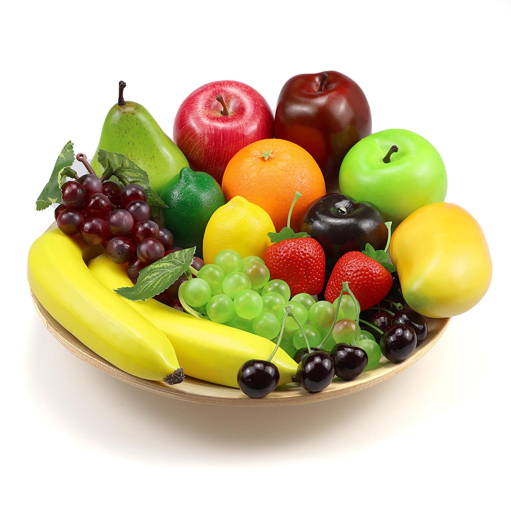 20 Pcs Fake Fruit Pack, Artificial Fruit for Decoration Party, Realistic Fake Fruits Table Centrepieces Decoration Home Kitchen, Lifelike Faux Fruits Apple Bananas