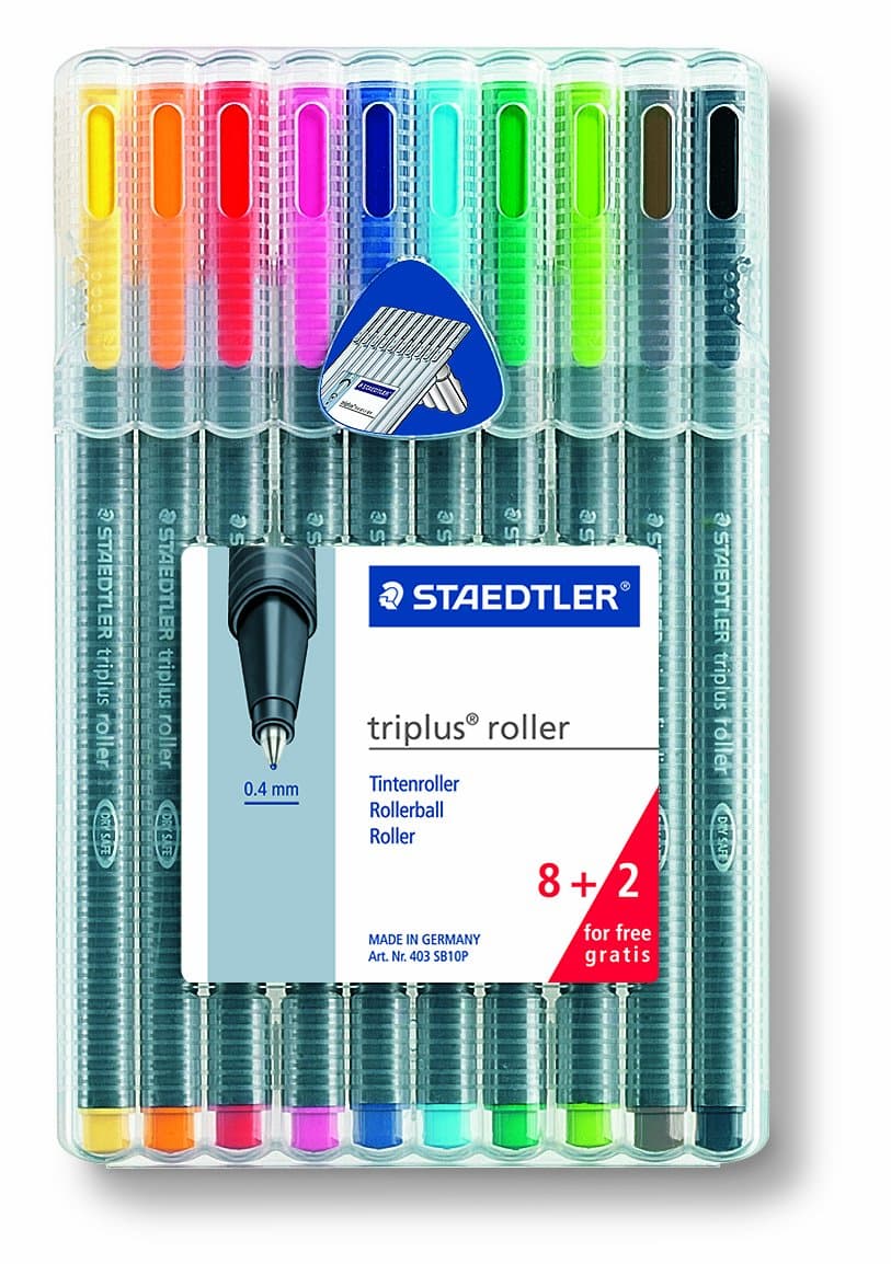 Staedtler Triplus Rollerball Pen Bonus Pack, 403SB10P