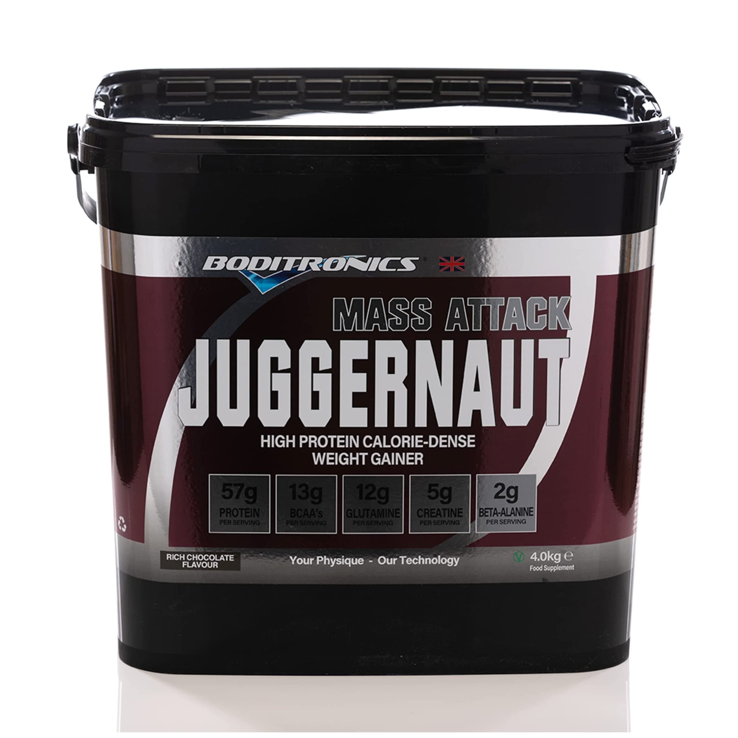 Mass Attack Juggernaut Powder for Weight Gainer Powder, All in One Muscle Mass Gainer, High Protein Powder for Men & Women, 5g Creatine, BCAA, Glutamine & Beta Alanine (Rich Chocolates)