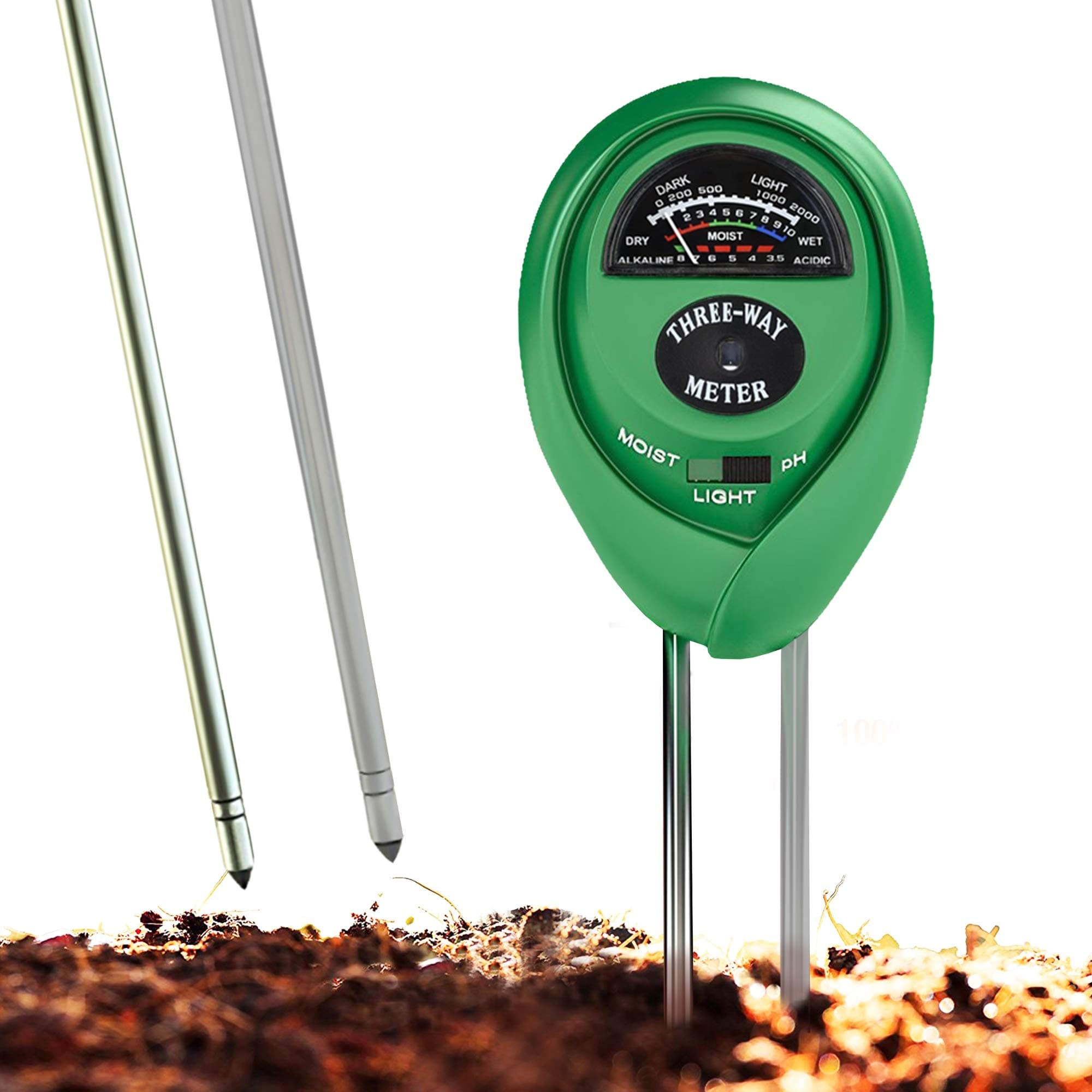 HealthyWiser Soil pH Meter, 3-in-1 Soil Test Kit for Moisture Plant Care Soil Tester