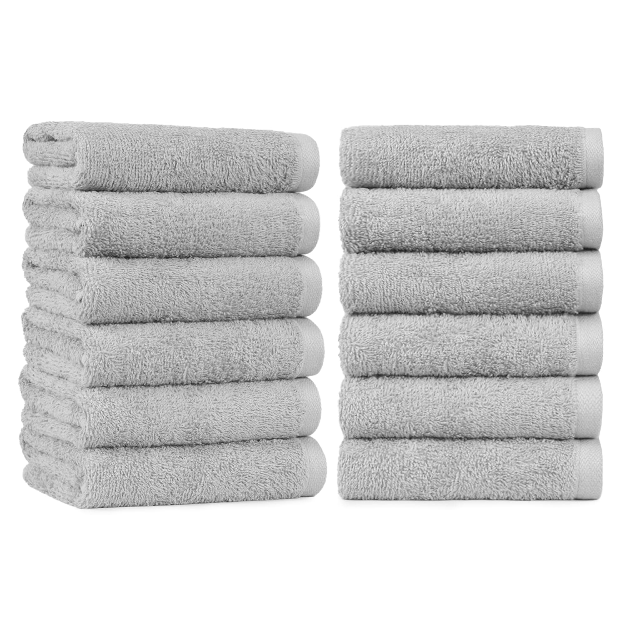 Amazon Basics Soft and Thick Cotton Hand Towels for Gym, 16 x 26 in, Gray, 12-Pack