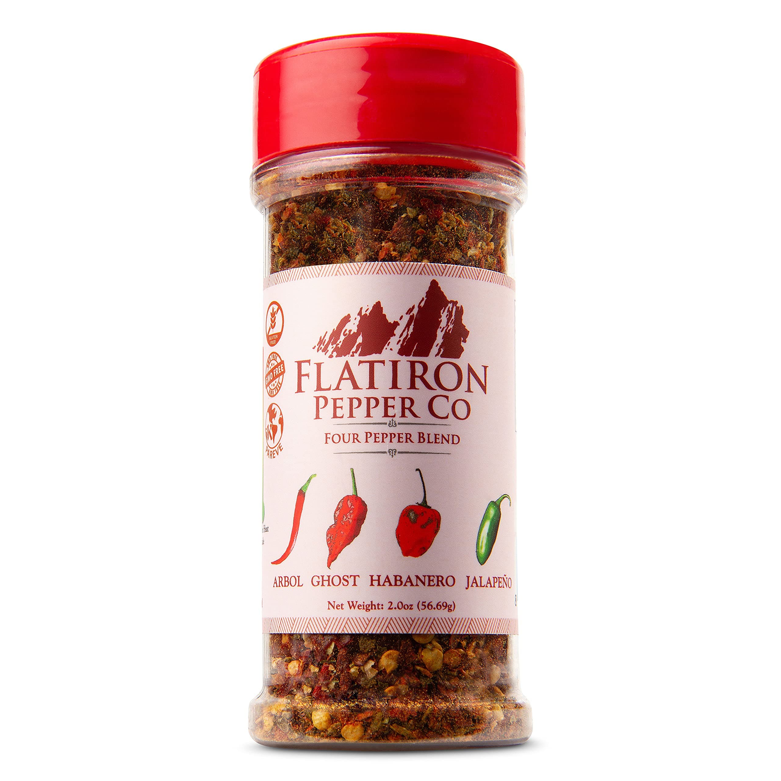 Flatiron Spice Pepper Co - Four Pepper Blend Premium Red Chile Flakes. Habanero - Jalapeno - Arbol - Ghost Pepper