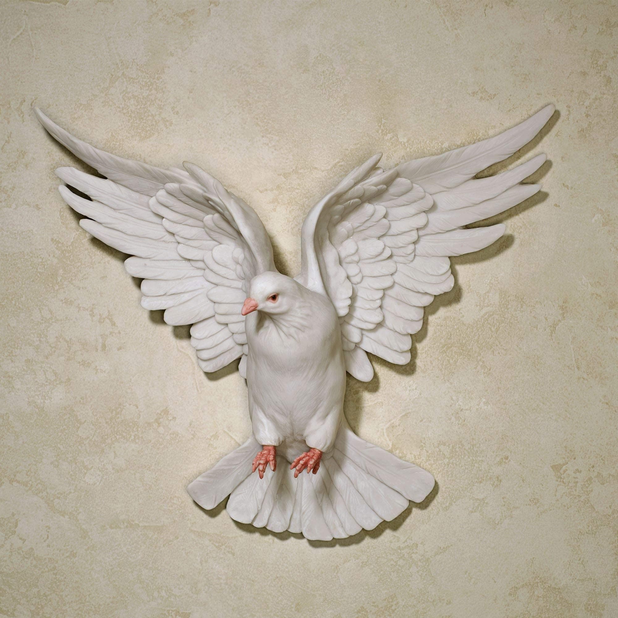 Windborne in Flight Dove Wall Accent Decor White - Wings in Flight - Decorative Sign Art of Doves for Bedroom, Living Room, Church - Hanging Flying Bird Sculpture