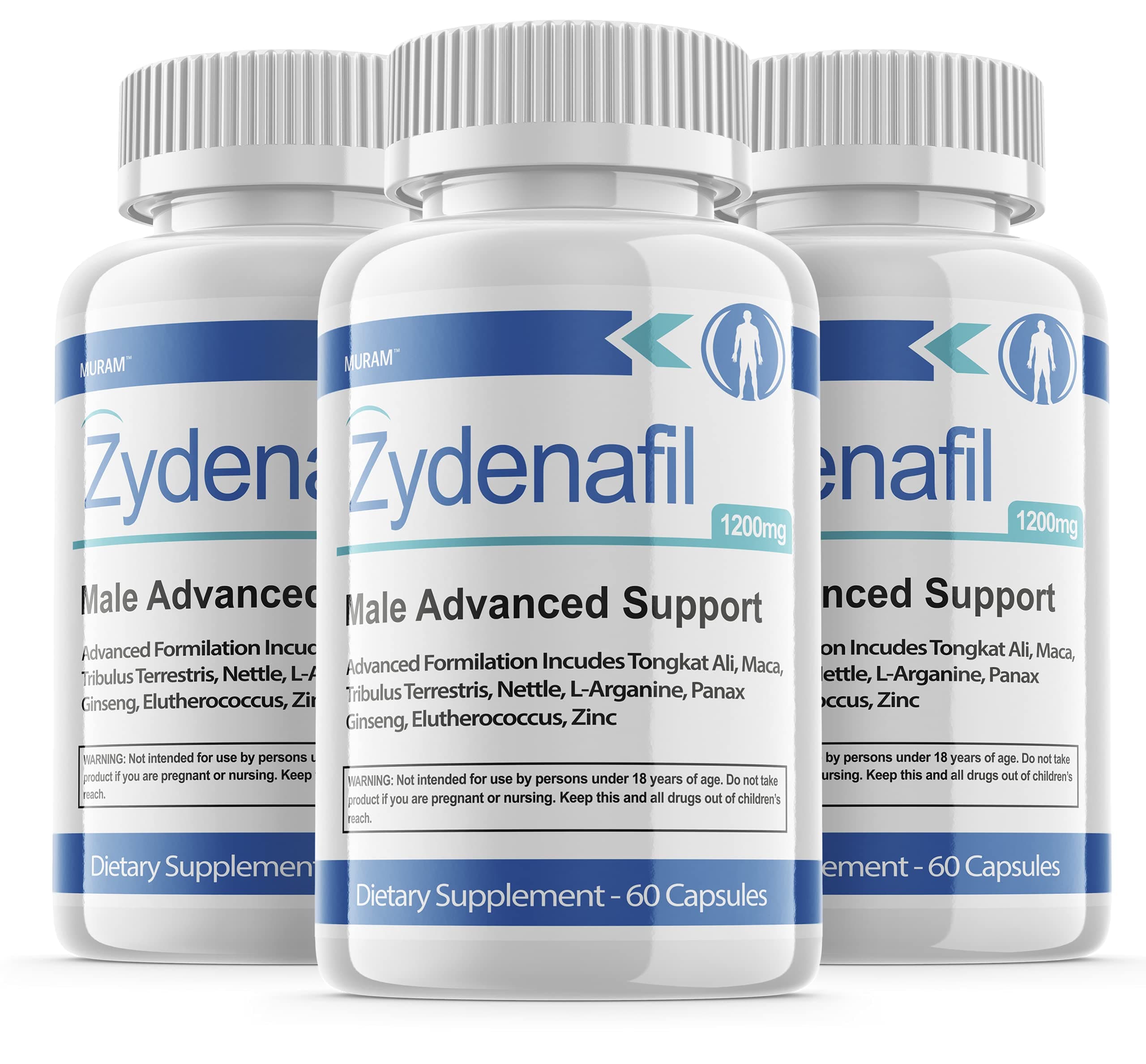 (3 Pack) Zydenafil Pills, Advanced Formula, 3 Bottle Package, 3 Month Supply (180 Capsules)…