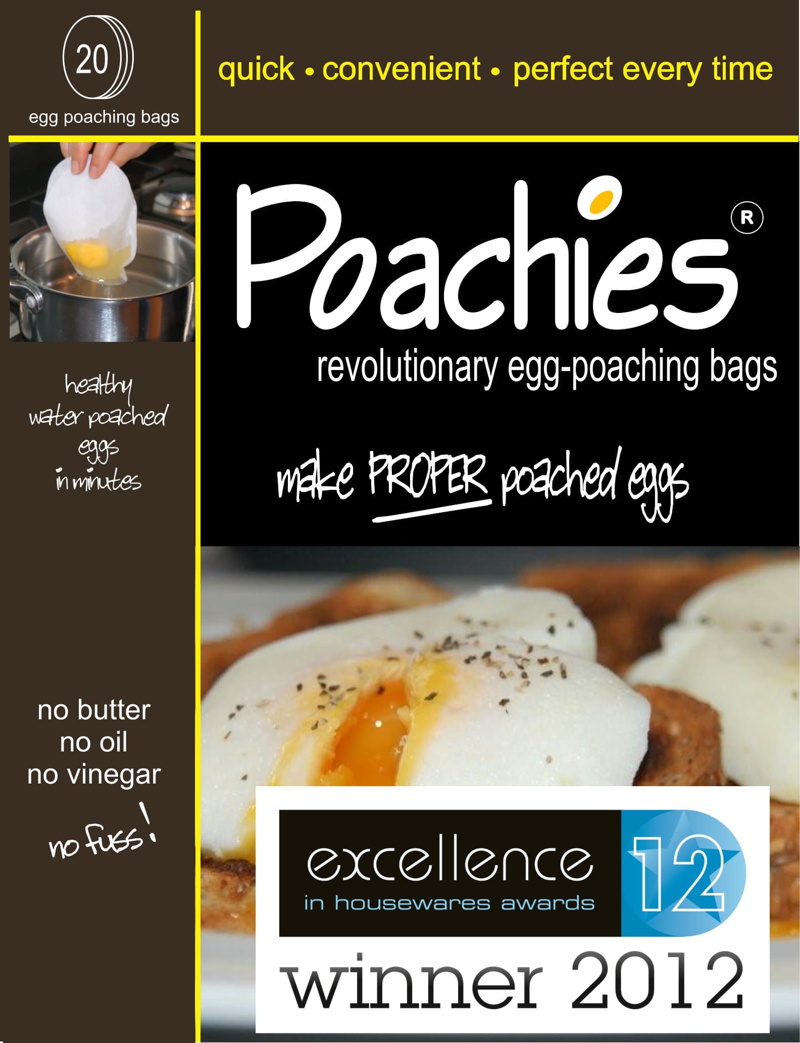 – 20 Poachies Egg-Poaching Bags