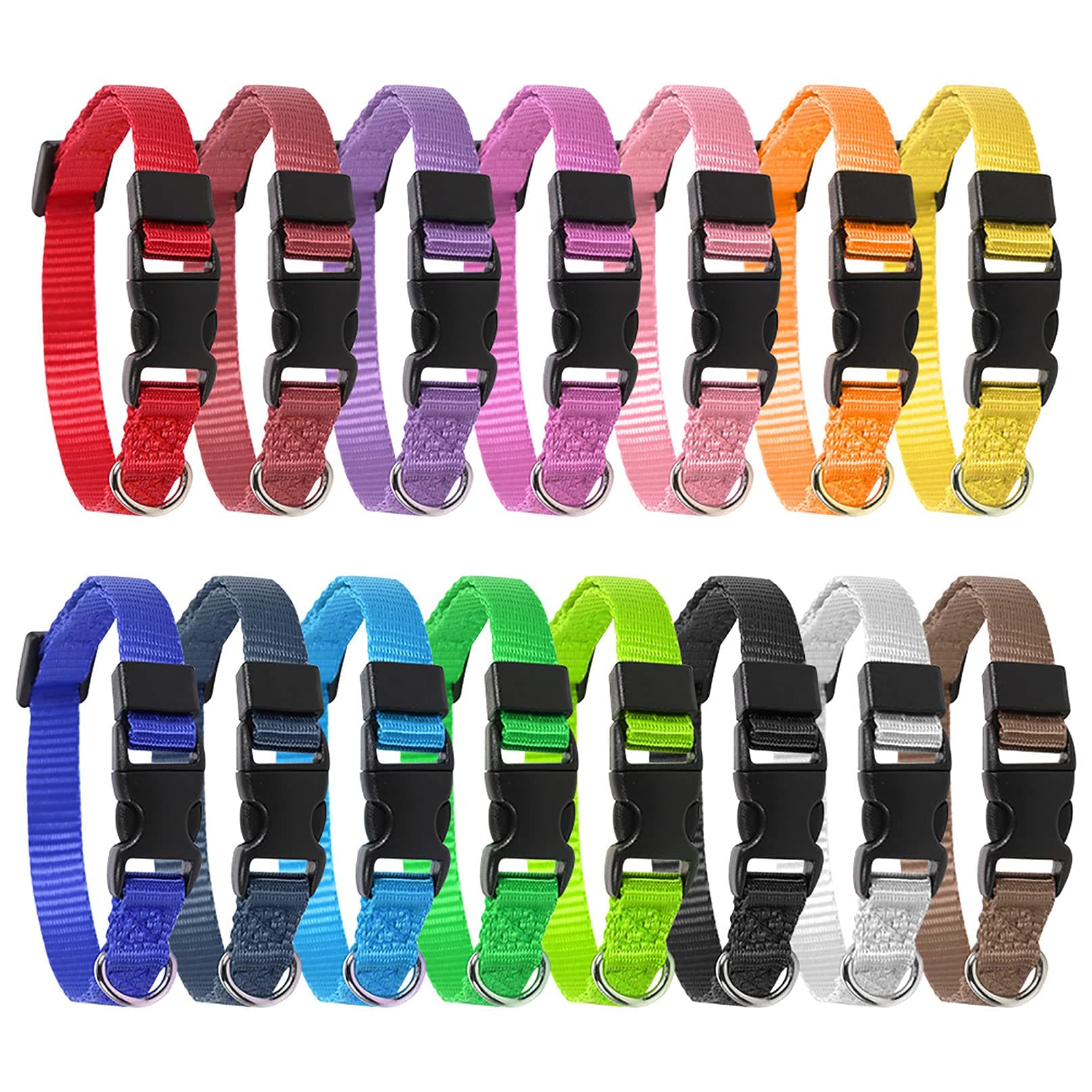 15 Pack Puppy Collars, Adjustable Puppy Whelping Collars Small Dog Safety Soft Nylon Pet Welping for Small Dogs And Cats, Assorted Colors
