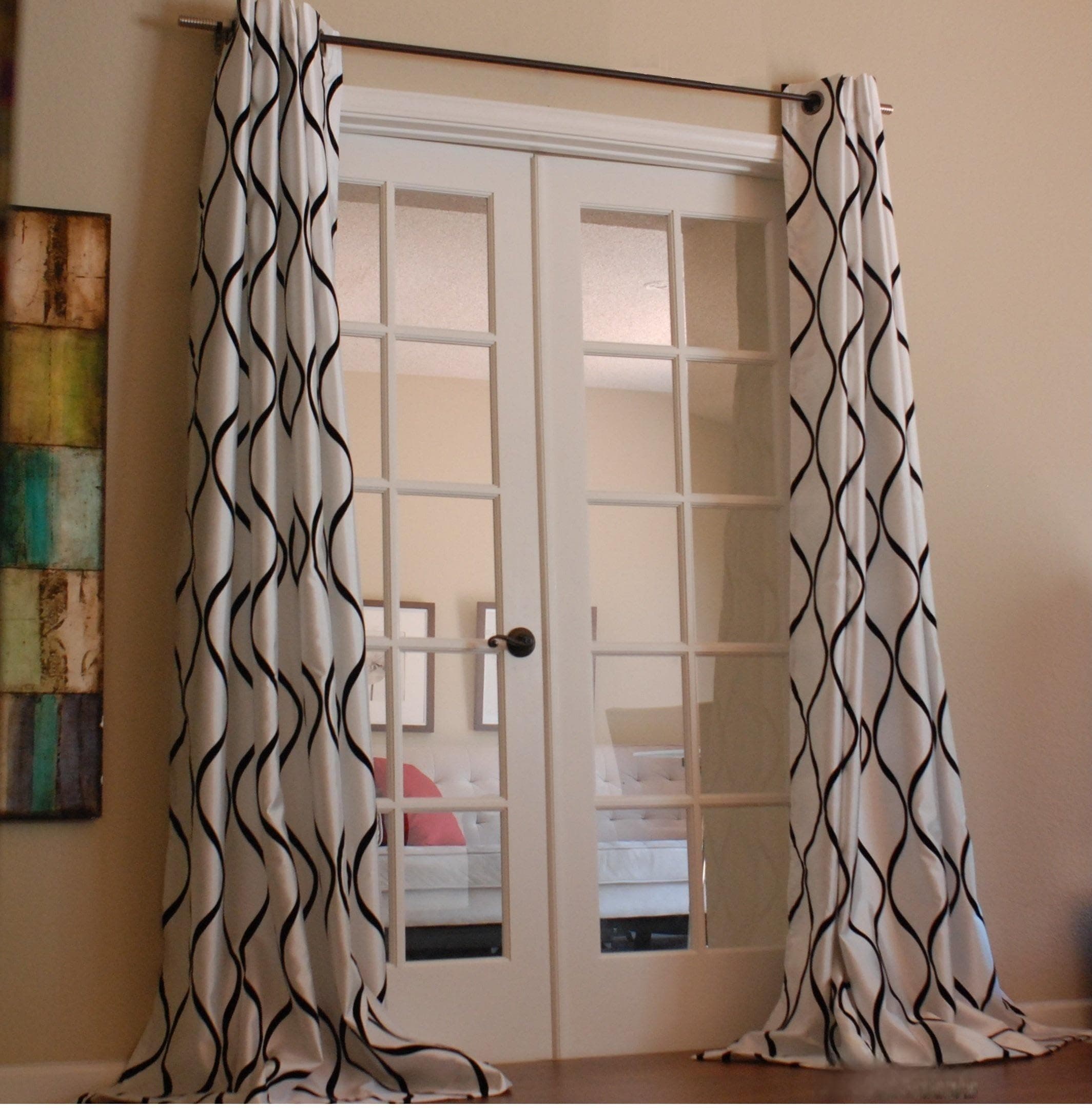 Lambrequin Casa Flocked Curtain Panel 84 inch