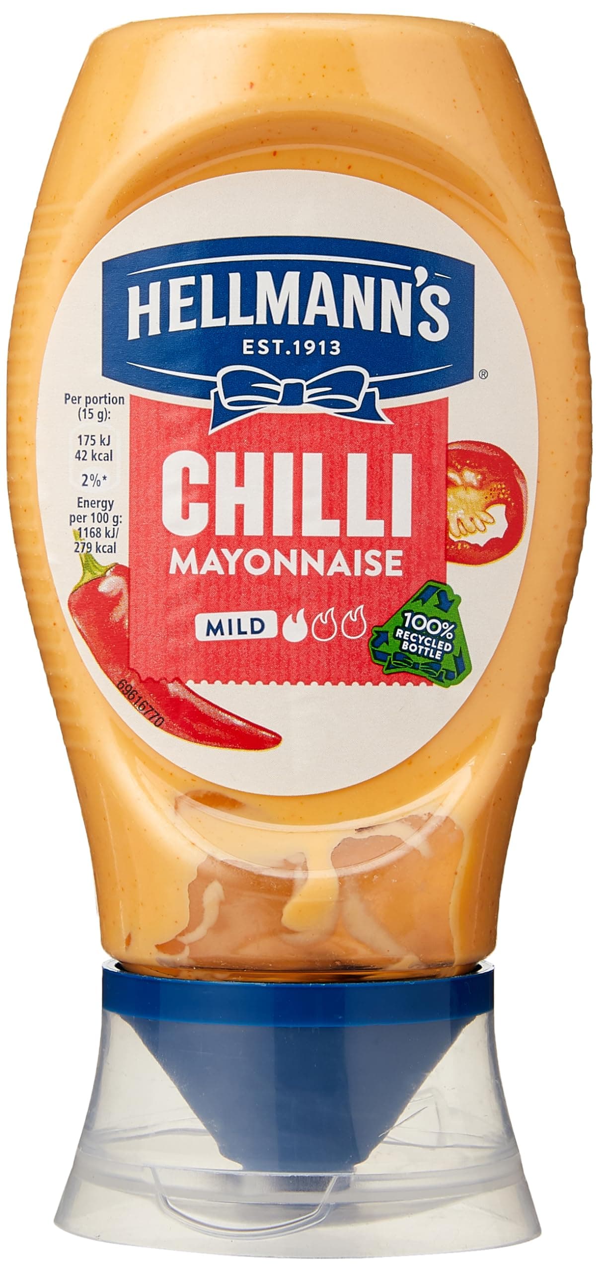 Chilli Mayonnaise Fired by Tabasco Pepper Sauce, 250 ml, Red & Cream