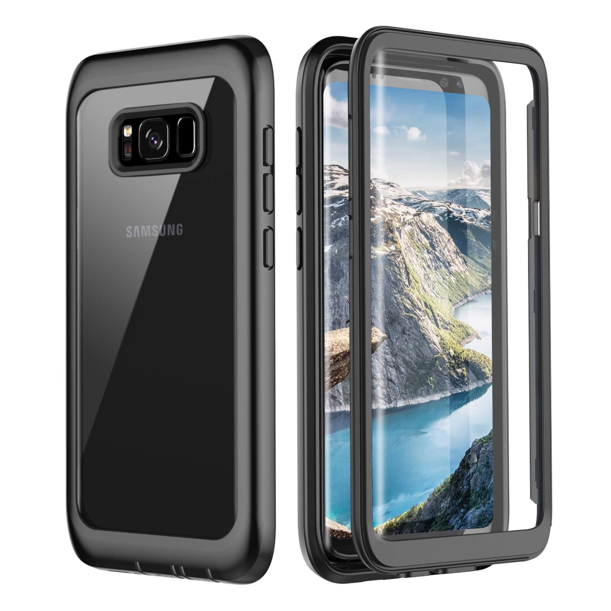 Samsung Galaxy S8 Case, Full Body Bumper Case Built-in Screen Protector Slim Clear Shock-Absorbing Dustproof Lightweight Cover Case for Samsung Galaxy S8 5.8 Inch