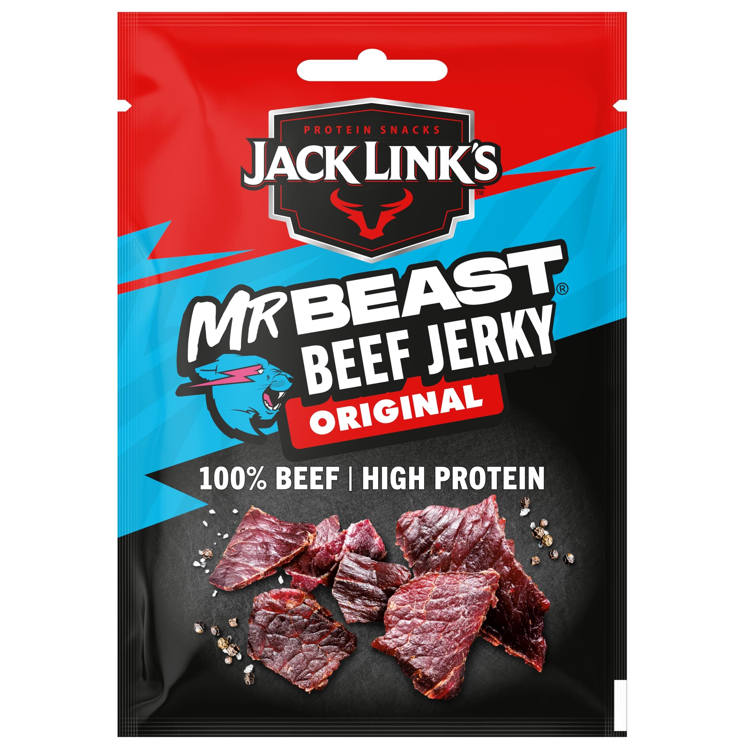 Jack Link’S Beef Jerky Original – High Protein Meat Snack – Dried Halal Beef- 1X40Gr