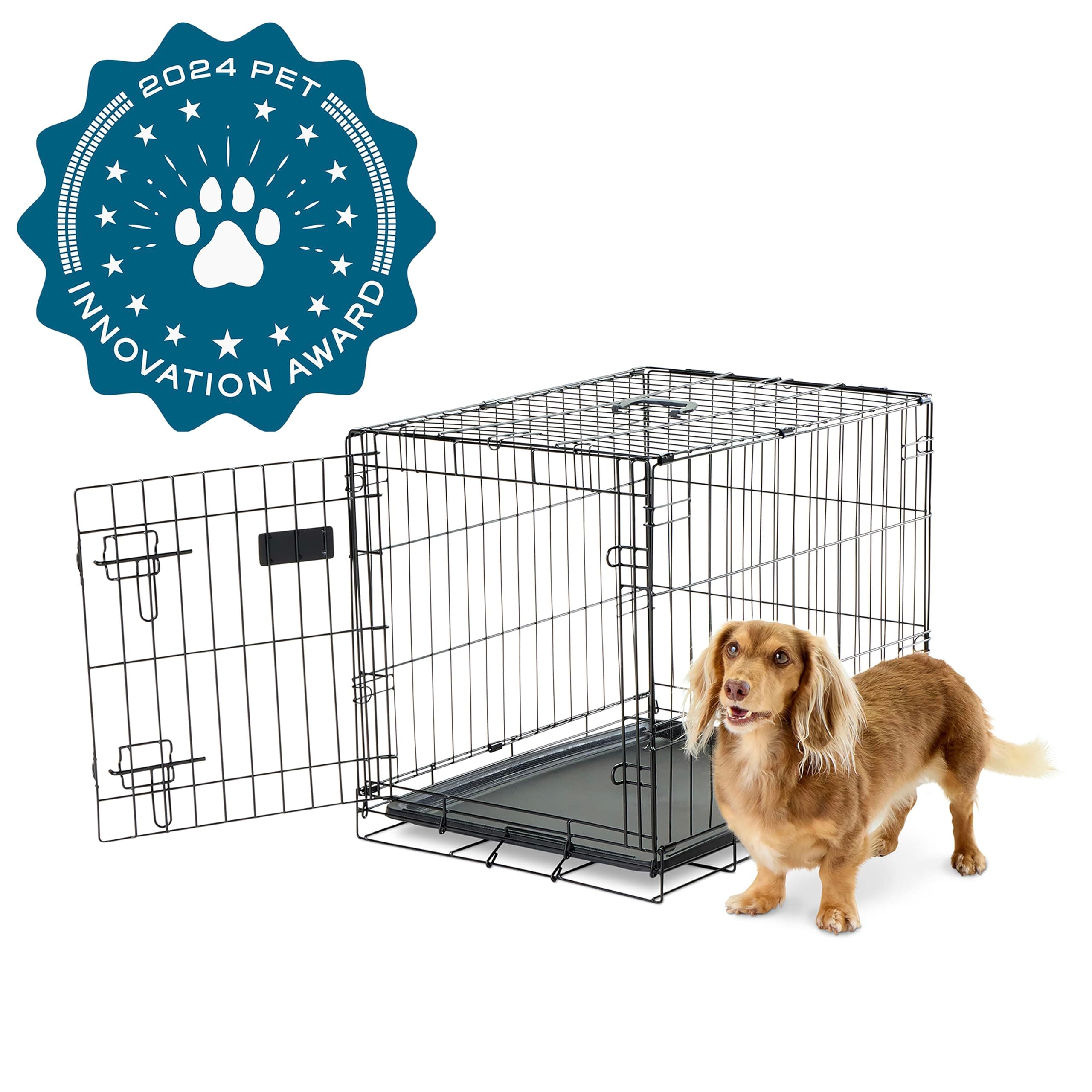 Carlson Pet Products SECURE AND FOLDABLE Single Door Metal Dog Crate, Small, 24.0"L x 18.0"W x 19.0"H