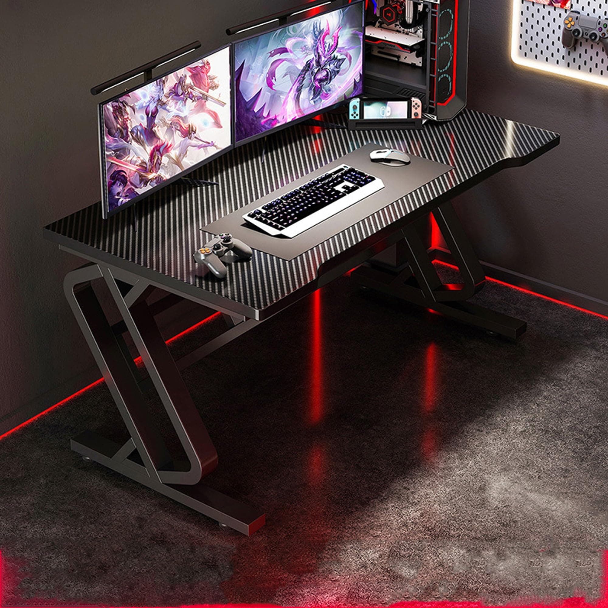 VELPEN Computer Gaming Table, Standing Desk, Home Office Desks & Workstations, Bedroom Simple Office Desk Writing Work Table with Host Support, Executive Desk, Furniture (Size : 31.5 * 23.6 * 29.5IN)