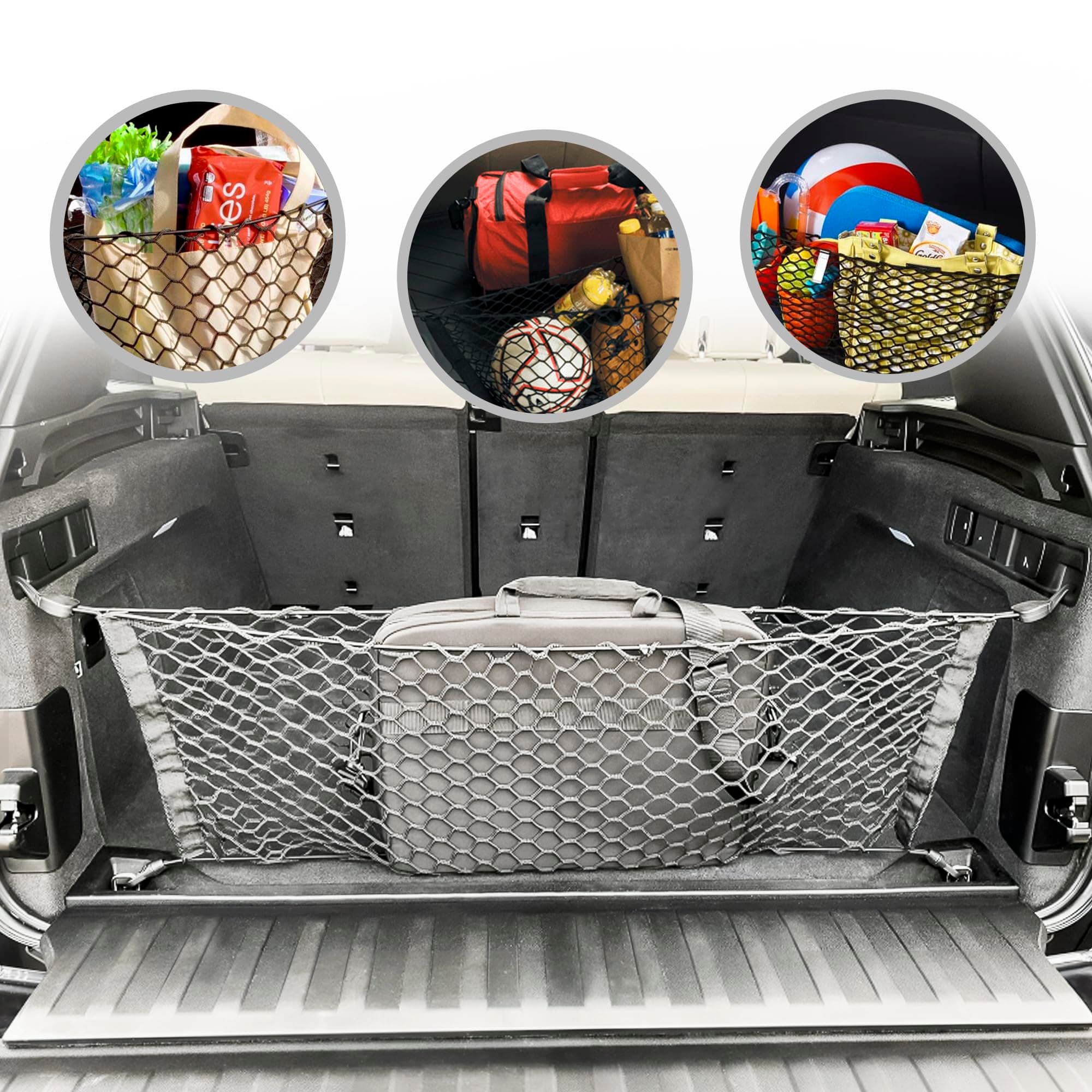Envelope Style Trunk Cargo Net Black for BMW X5 G05 2018-2026 - Car Accessories - Premium Trunk Organizers and Storage - Cargo Net for SUV - Vehicle Carrier Organizer for BMW X5 G05