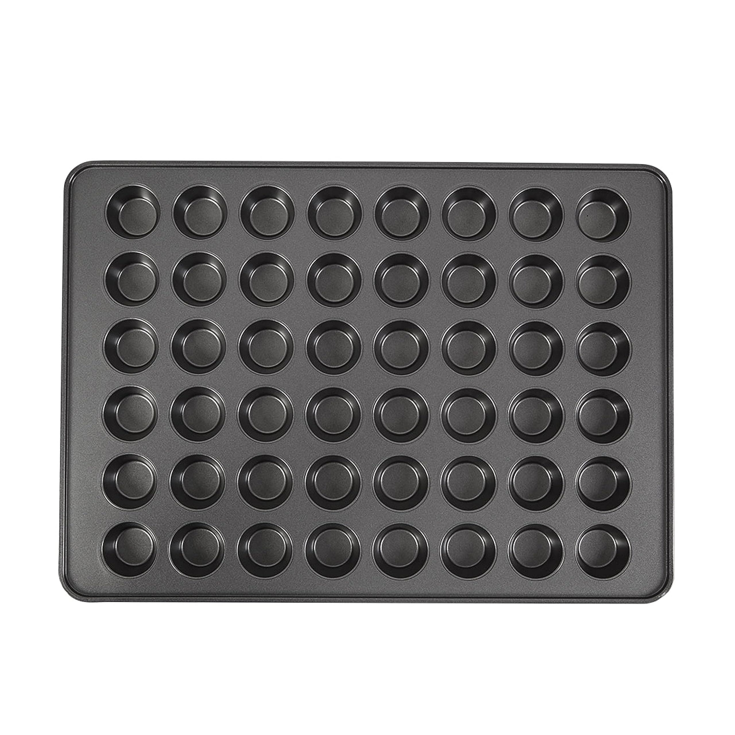 Naplion Mini Muffin Pan Cupcake Pans 48 Cup, Bakeware Mold Nonstick Cake Baking Mould Round Tray Cooking Accessories Black