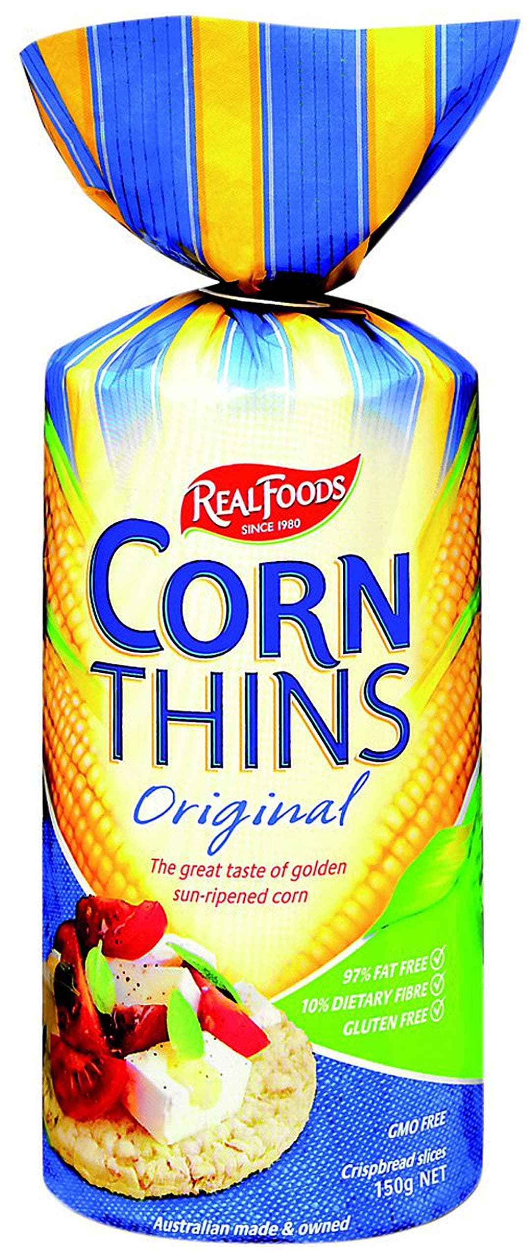 REAL FOODS Corn Thins Original 150g (PACK OF 6)