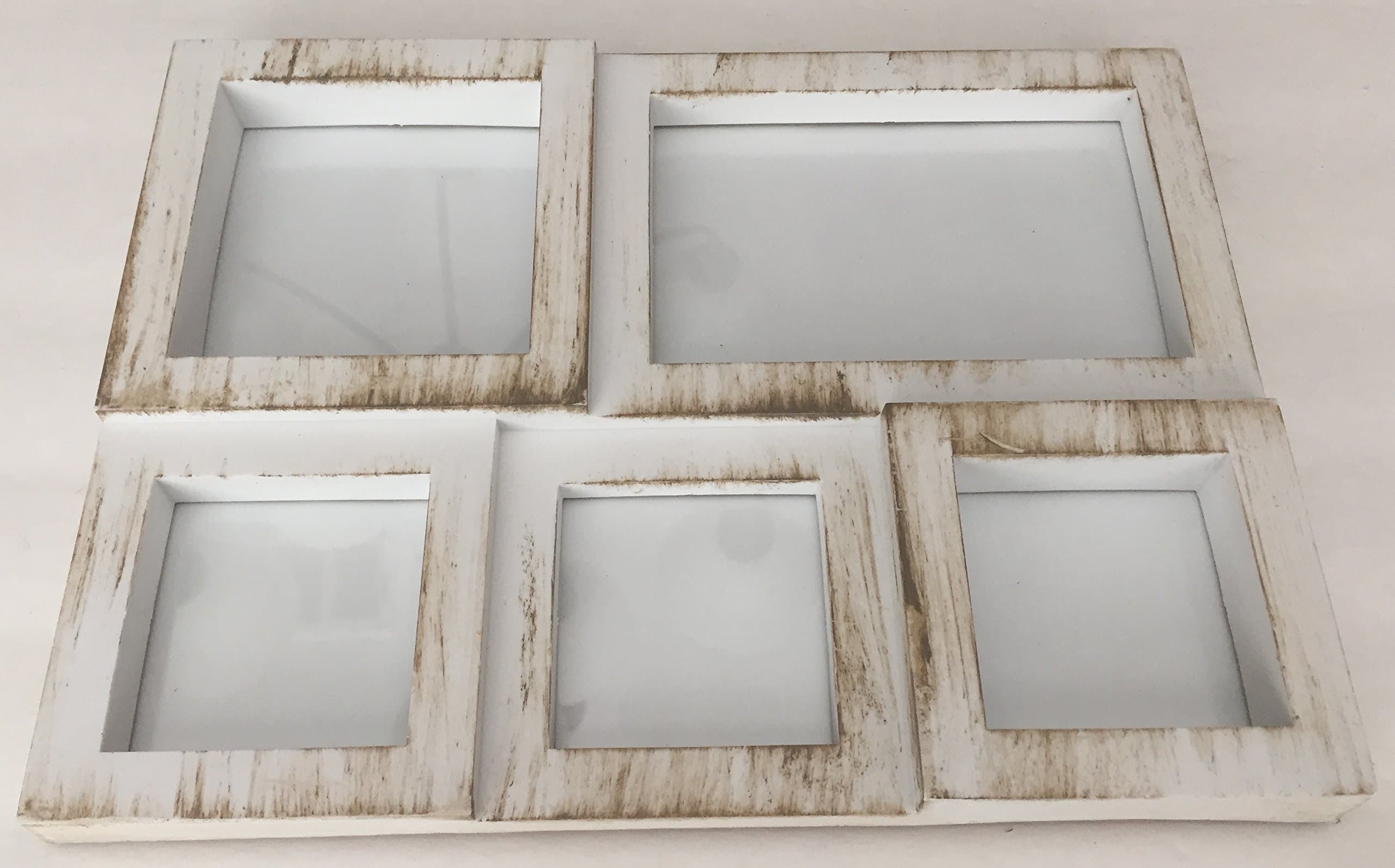 Collage Picture Photo Frame White Wash Plastic