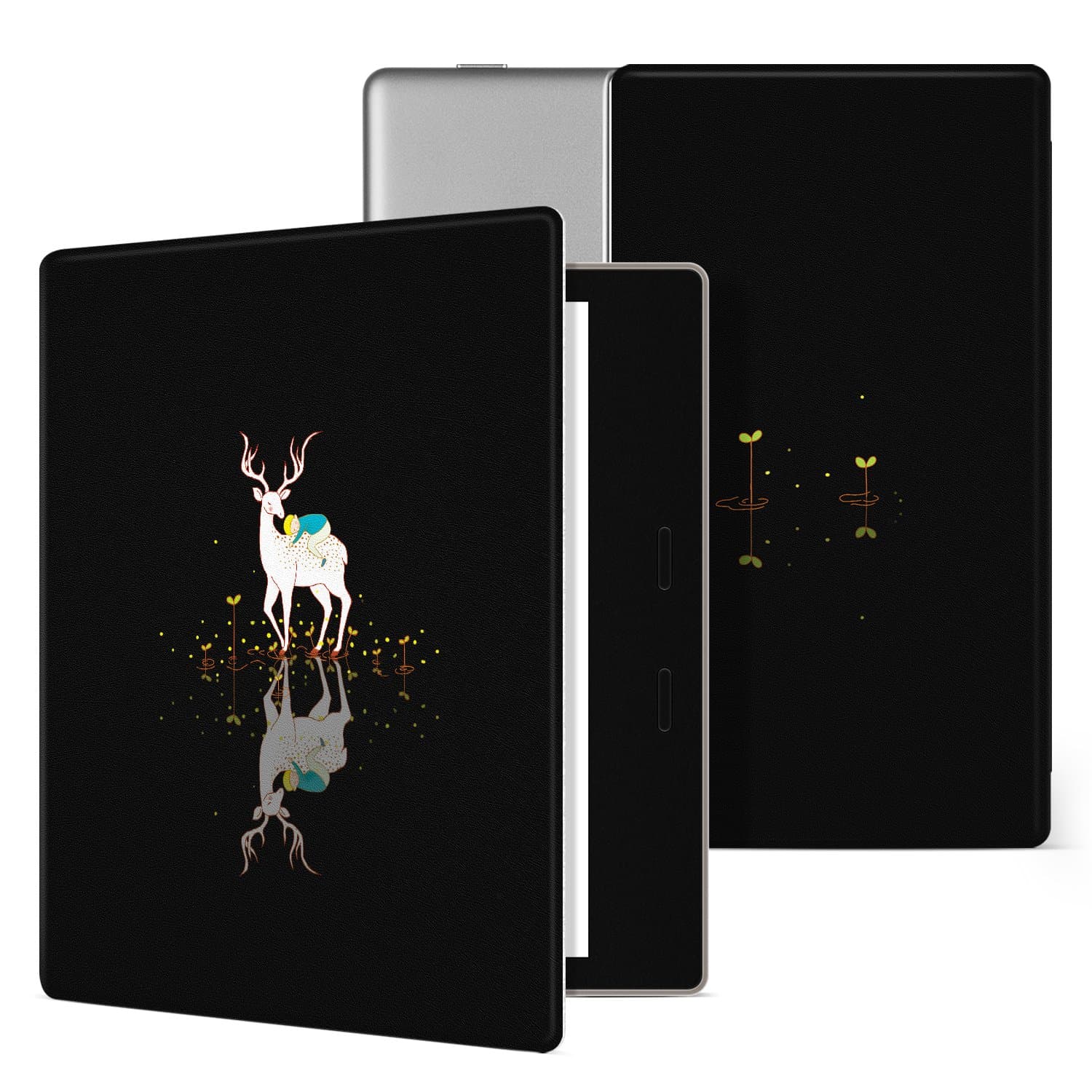 Ayotu Colorful Case for Kindle Oasis-(9th Gen, 2017 Release Only) Lightweight Premium PU Leather Cover with Auto Wake/Sleep, Strong Adsorption for All-New 7’’Kindle Oasis Case,KO-01 The Night Deer