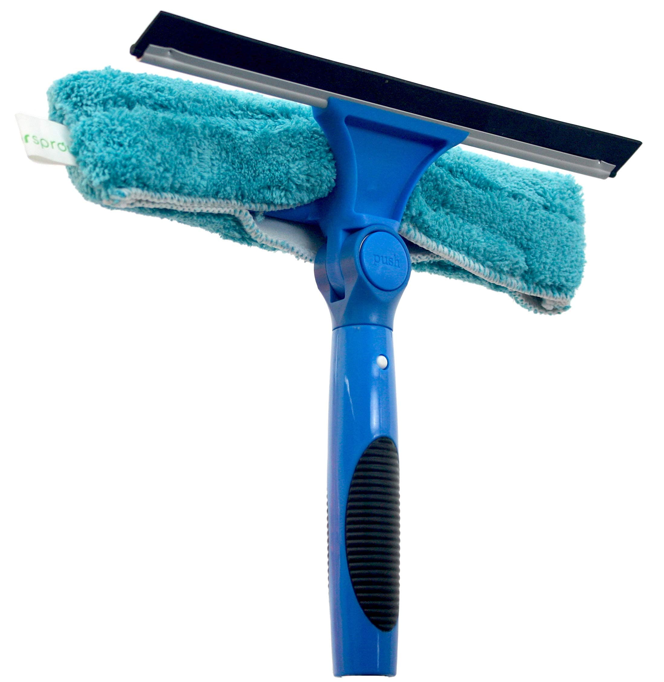 Swivel Squeegee & Microfiber Glass Window Scrubber, Light-Weight Window Cleaning Kit Without Extension Pole