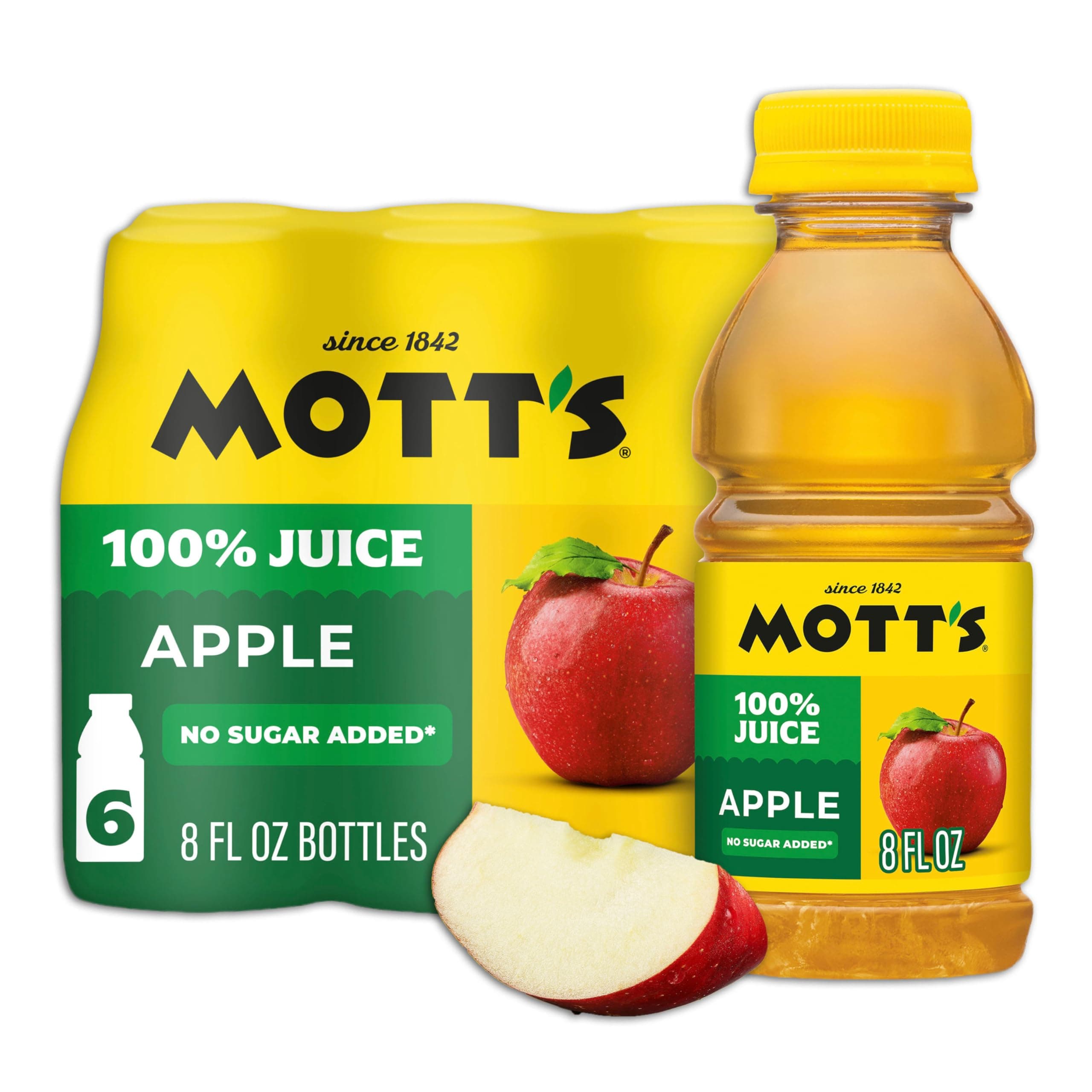 Mott's 100% Original Apple Juice, 8 fl oz bottles, 6 pack