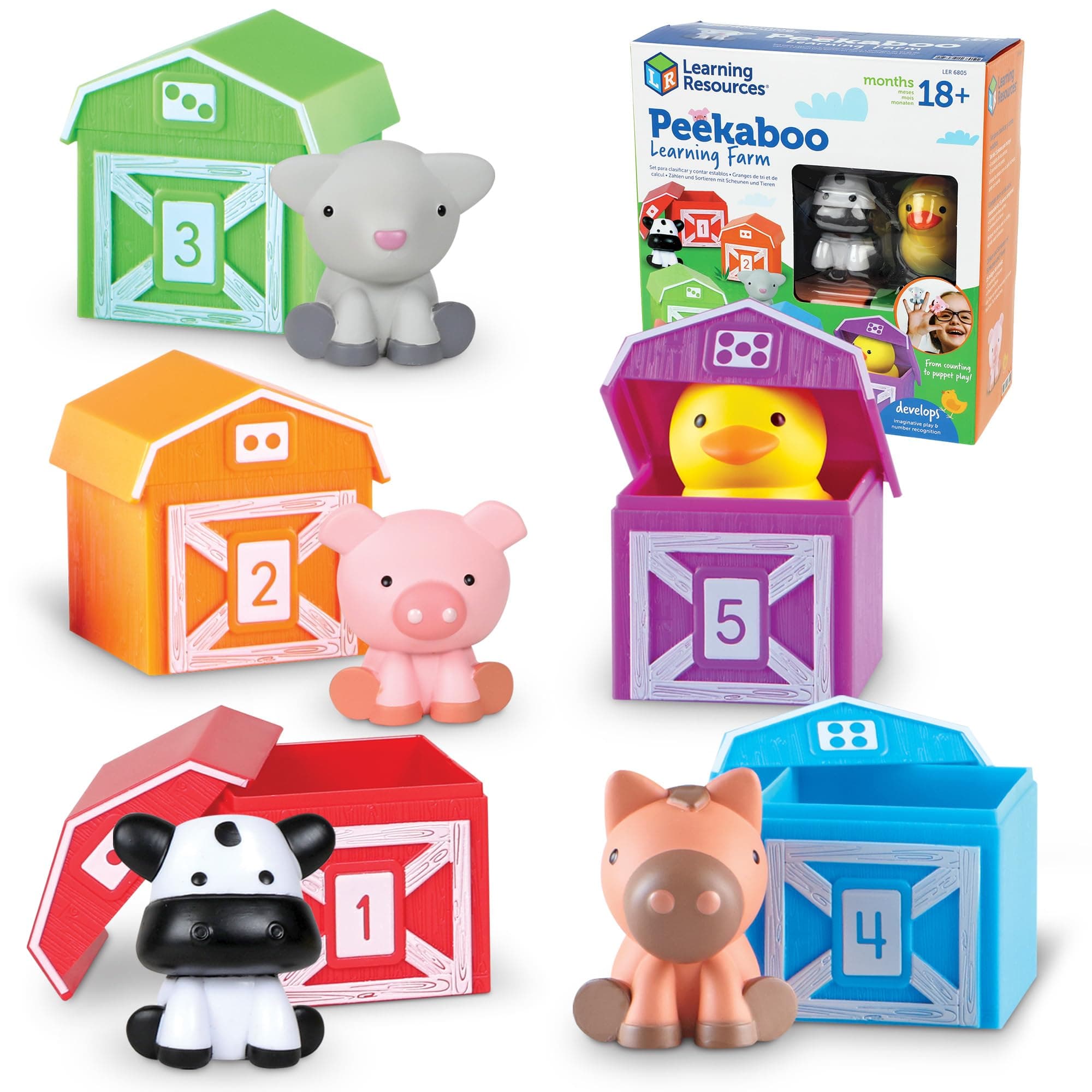 Peekaboo Learning Farm - 10 Pieces, Ages 18+ Months Toddler Learning Toys, Counting and Sorting Toys, Farm Animals Toys,Stocking Stuffers