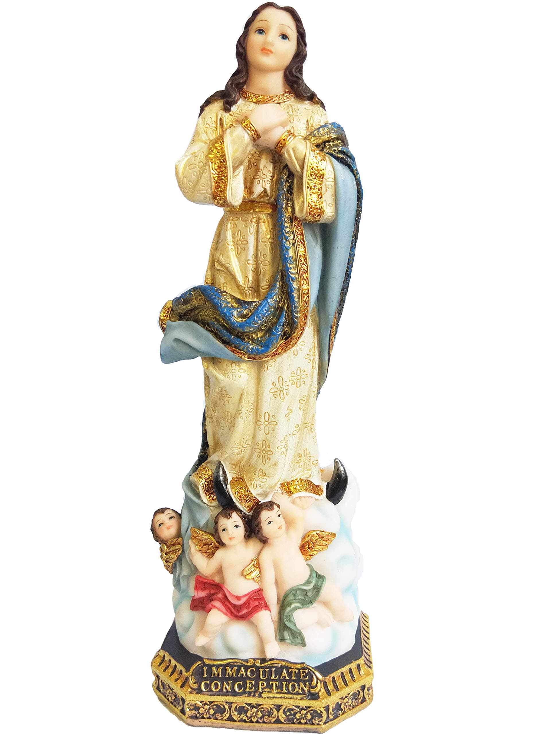 Love's Gift 12" Inch Immaculate Conception Statue Angels Around Saint Mary Statue Estatua Sculpture Santo Figurine 1589