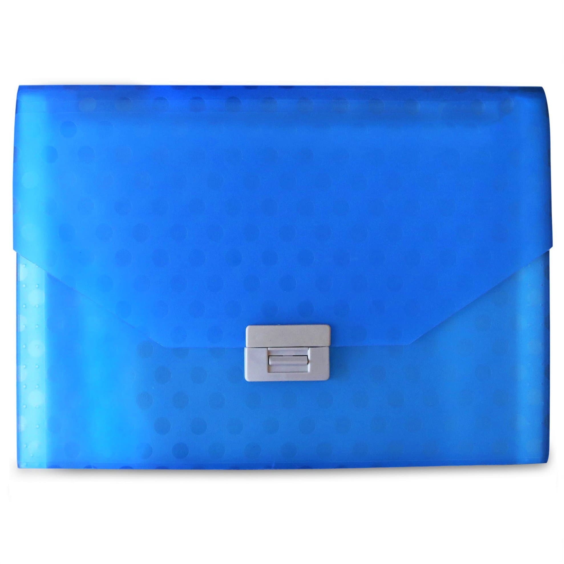 Expanding File Folder - A4 Documents Accordion Folder - Accordion File Organizer with Multiple Pockets - Organizer for Work, School and Home - Blue Color