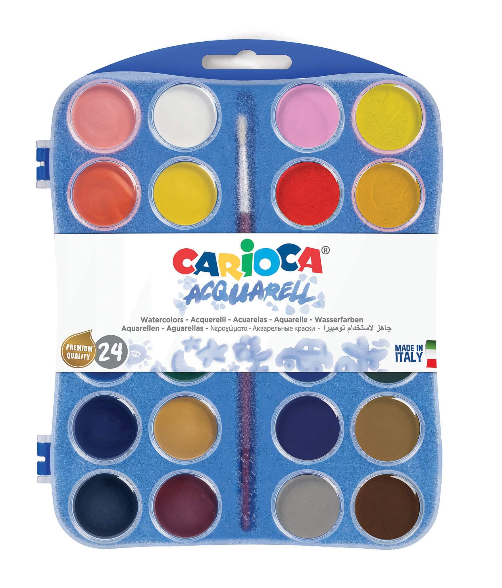 Carioca Watercolor Plastic Case 24Pcs Ø 30 Mm