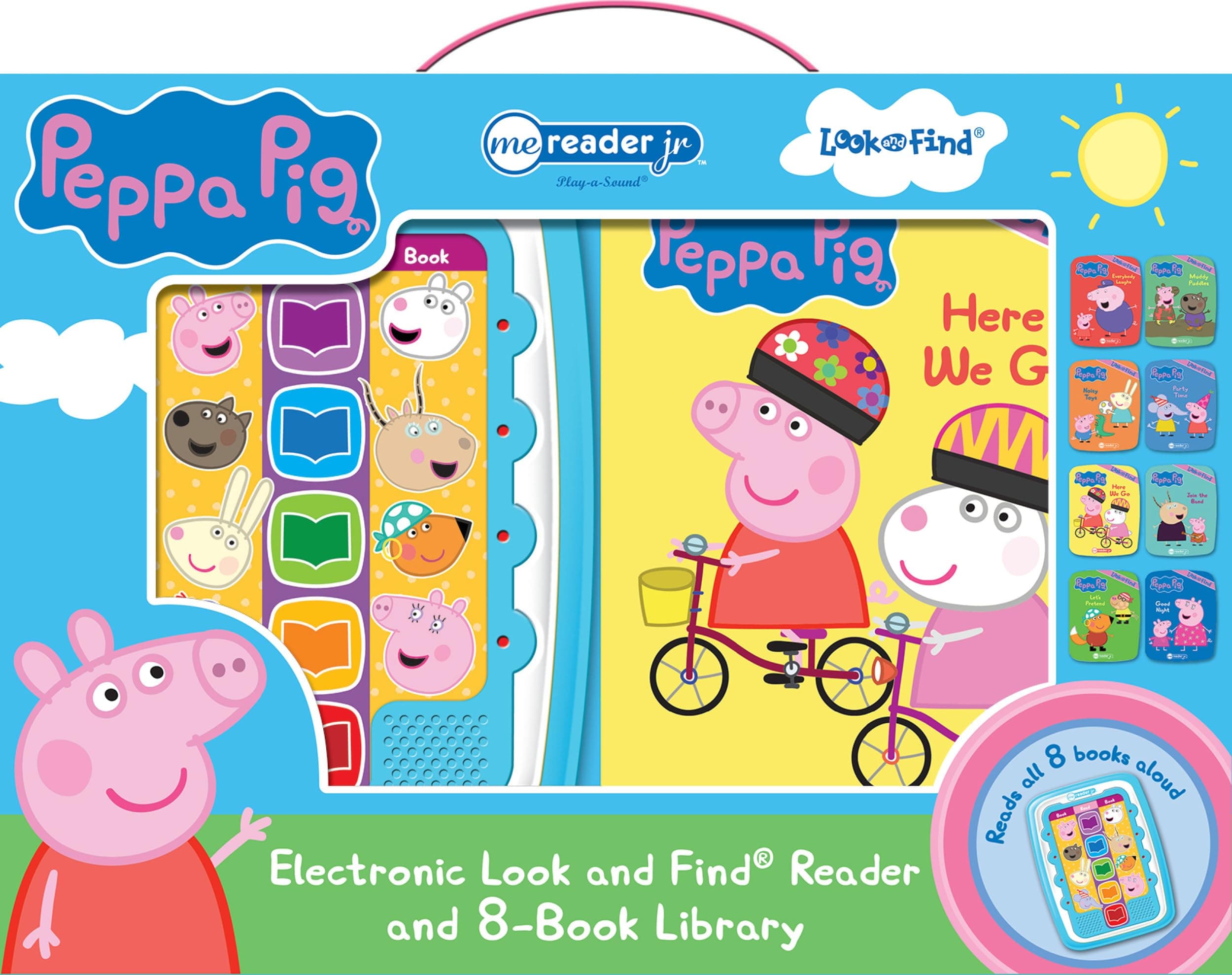 Peppa Pig-Electronic Me Reader Jr and 8 Look and Find Sound Book Library-PI Kids