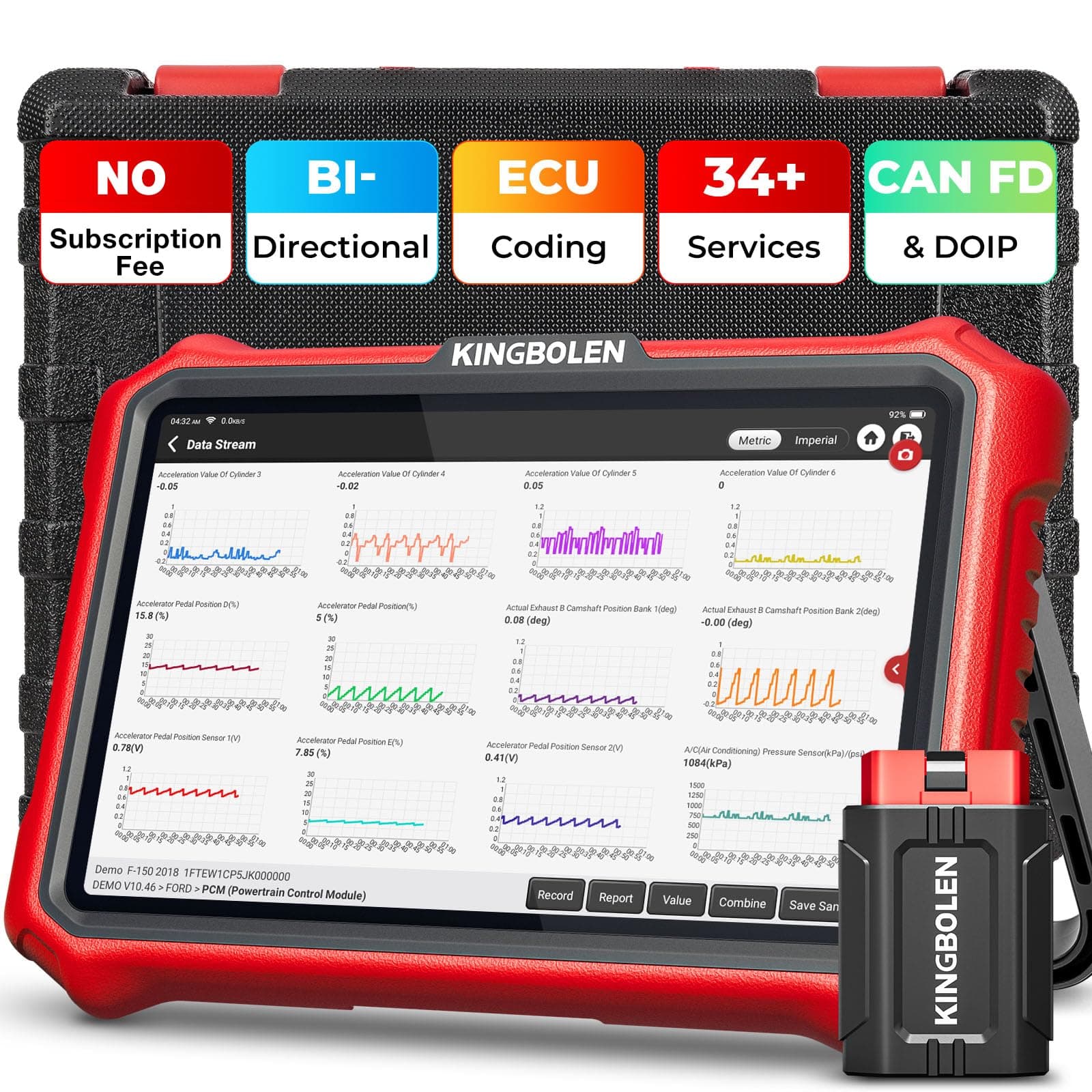 K8 Pro OBD2 Scanner Bluetooth 2026 Bidirectional Scan Tool with Lifetime No Subscription Update 8'' All System Diagnostic Tool, ECU Code, 34+ Reset, CANFD&DOIP, V.A.G Guide, FCA AutoAuth