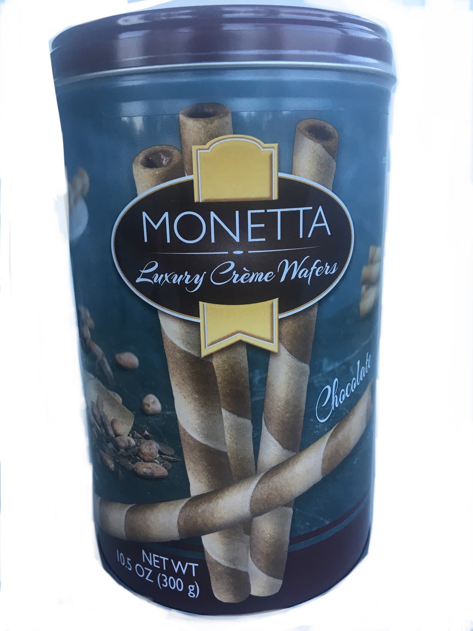 Monetta Luxury Creme Wafers Chocolate 10.5oz Tin