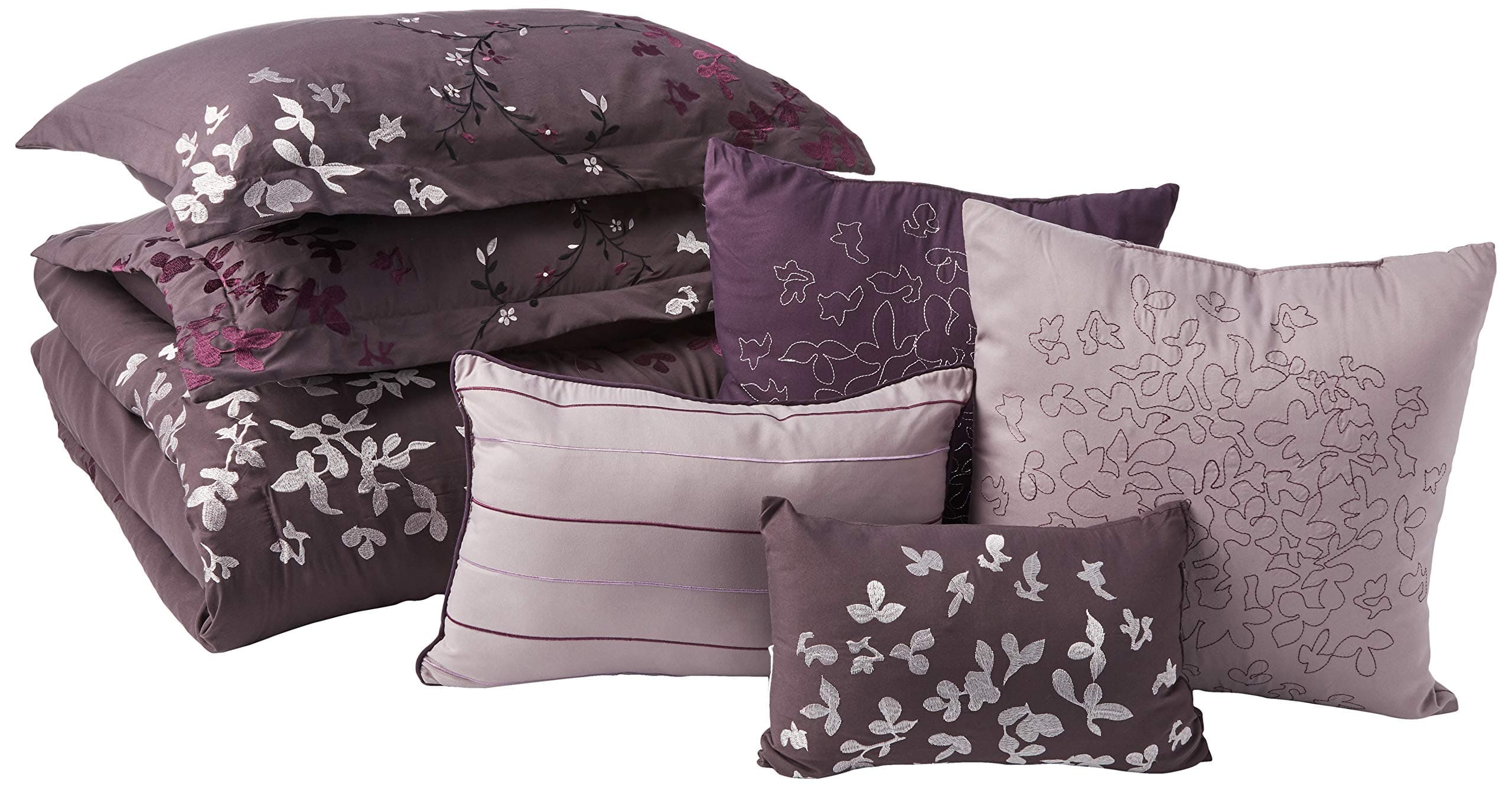 Chic HomeCheila 8-Piece Comforter Set, Queen, Plum