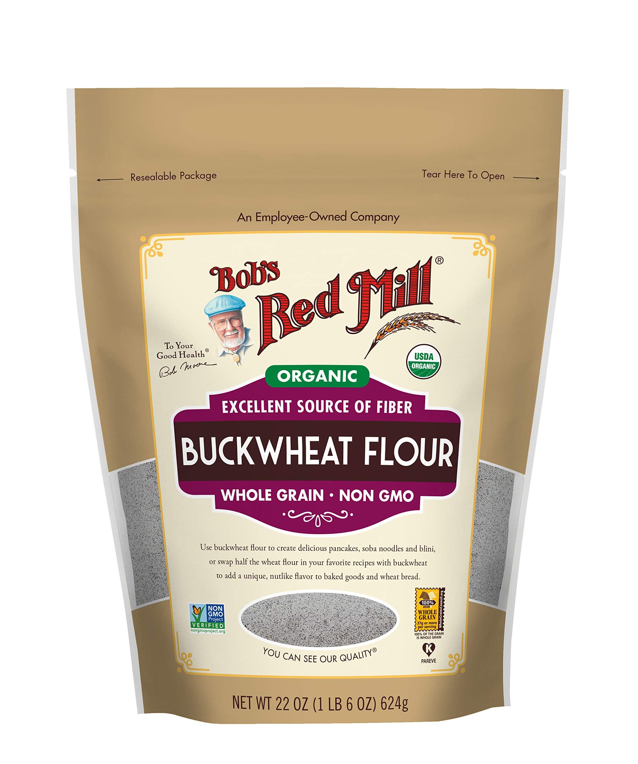 Organic BuckWheat Flour, 22 oz