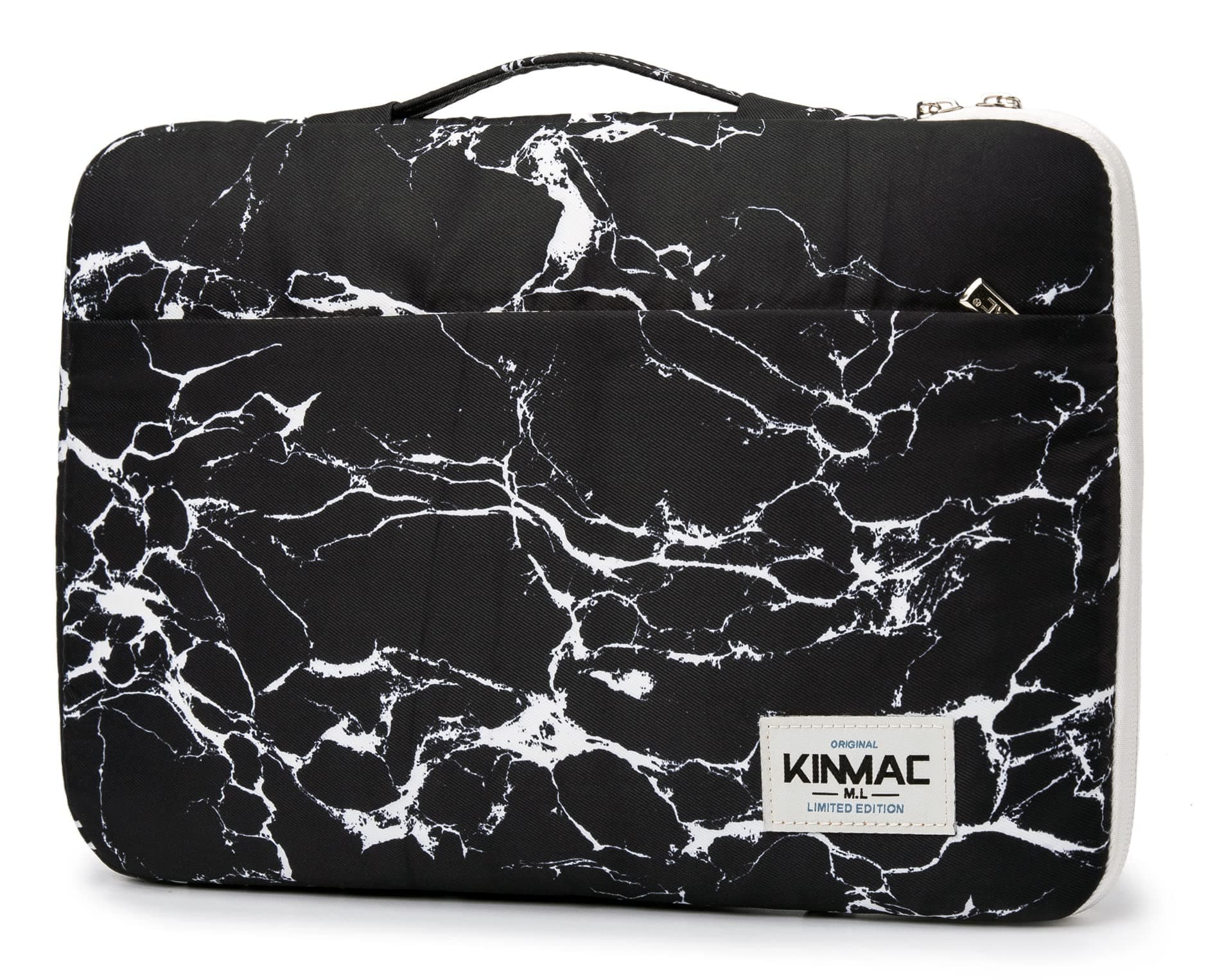 Kinmac 360° Protective Waterproof Laptop Case Bag Sleeve with Handle for MacBook Pro 16, and 15 inch-15.6 inch Laptop (Black Marble)