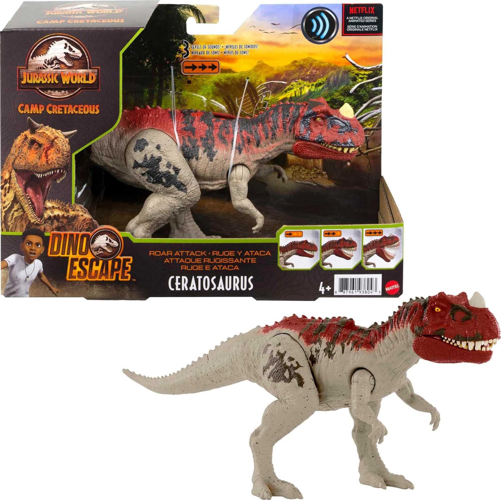 INVALID DATA Jurassic World GWD07 - Roaring Attack Dinosaur Action Figure, wiek 4+.