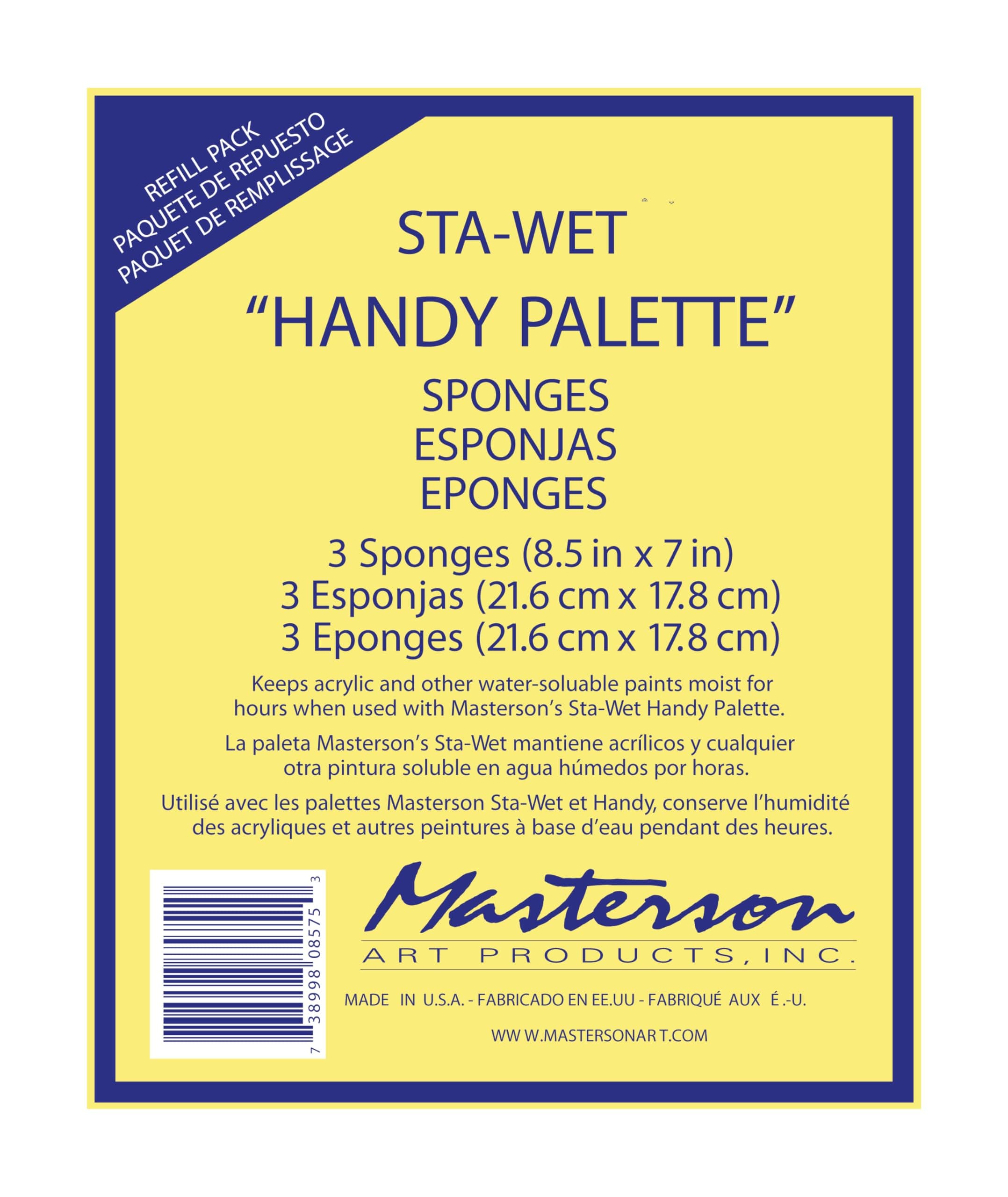 Masterson Sta-Wet Handy Sponge Refill 3Pk