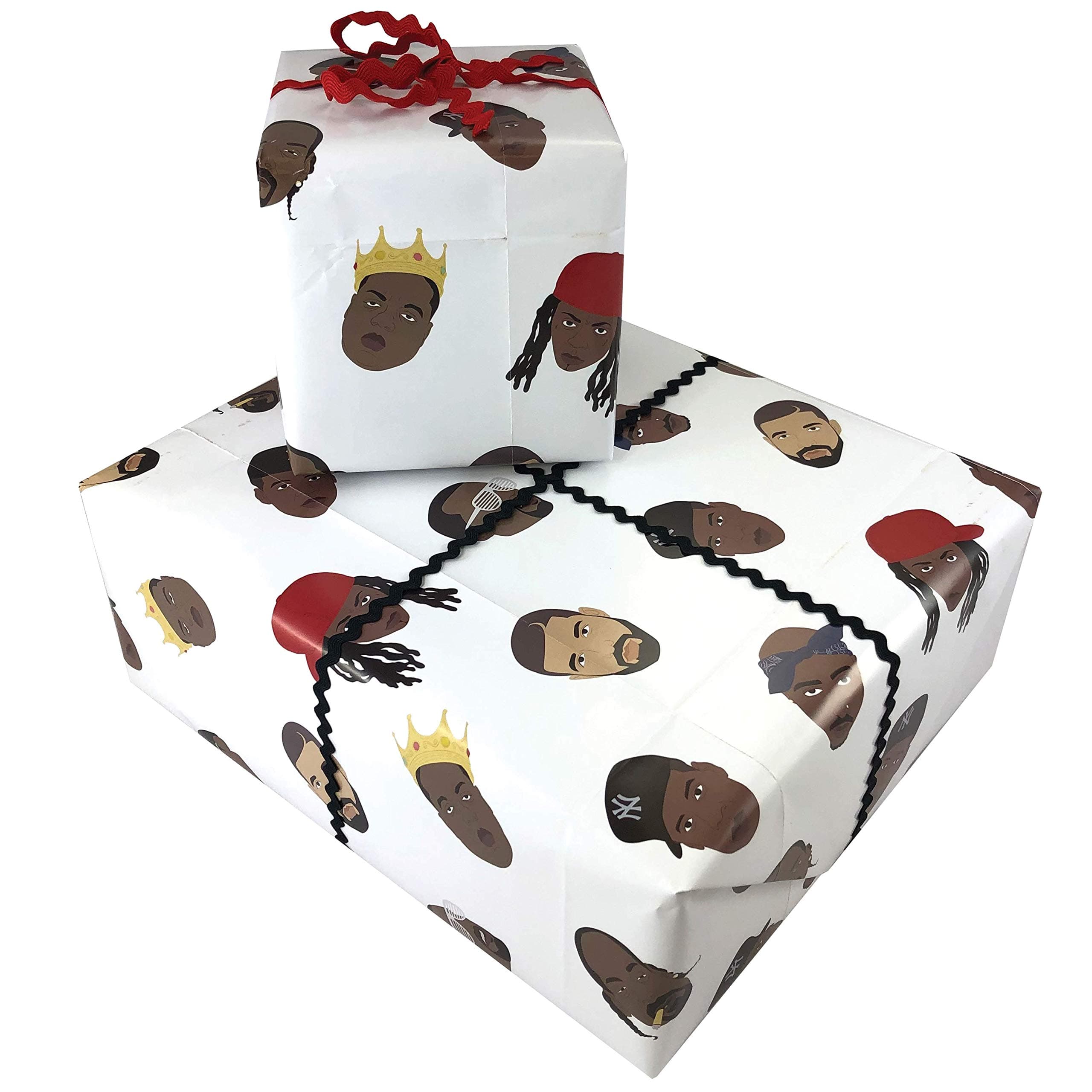 Funny Rap Artist Gift Wrapping Paper | 3 Sheets Per Pack | High Quality Thick Vibrant Glossy Paper