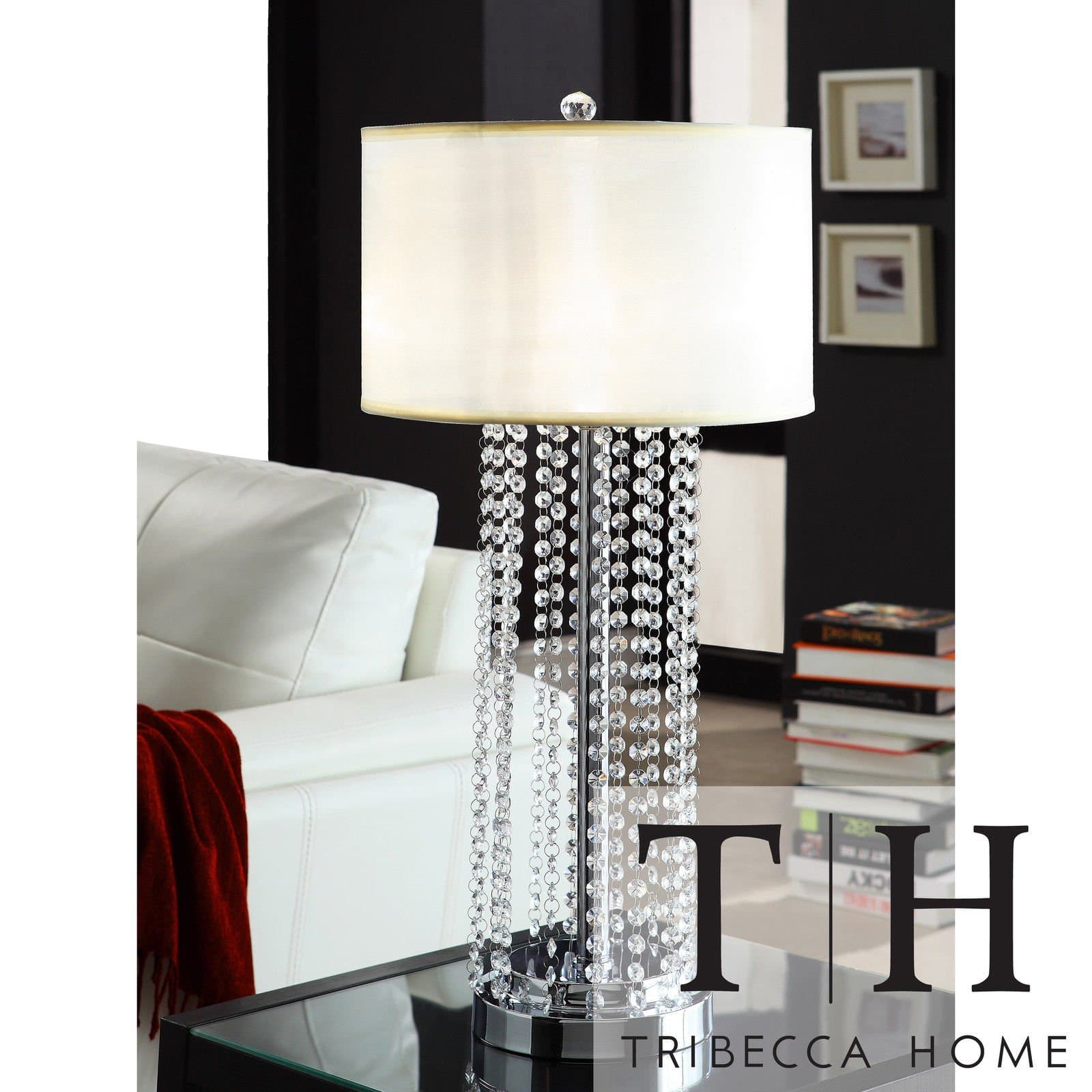 Siam Circus TRIBECCA HOME Saxton 1-light Crystal Chrome Table Lamp