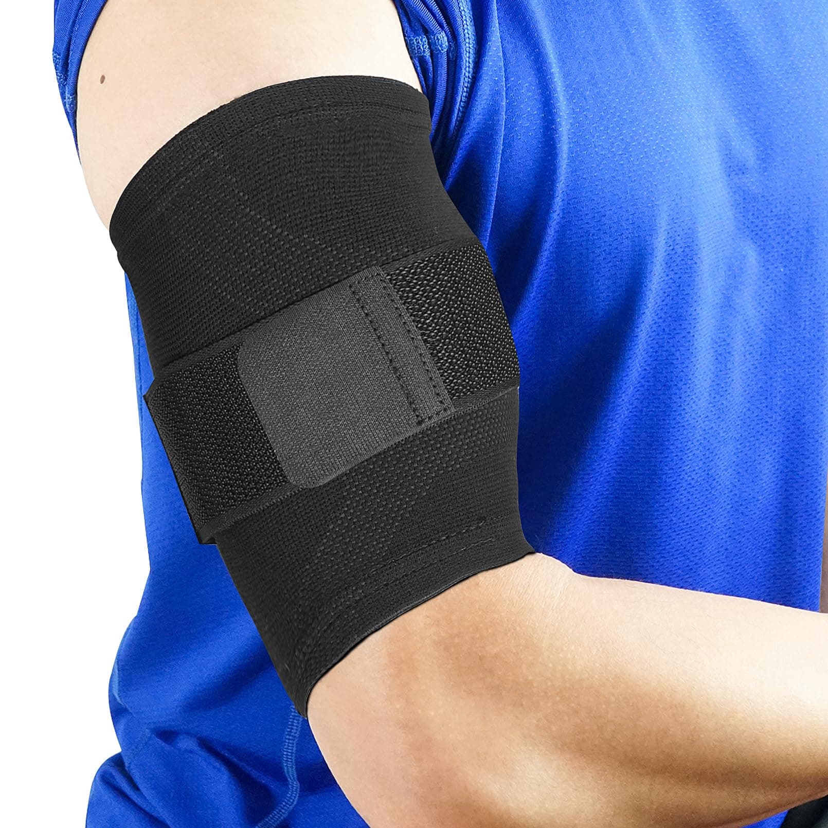 Bicep Tendonitis Brace, Knitted Compression Upper Arm Sleeve Support, 1 Pair (Medium)