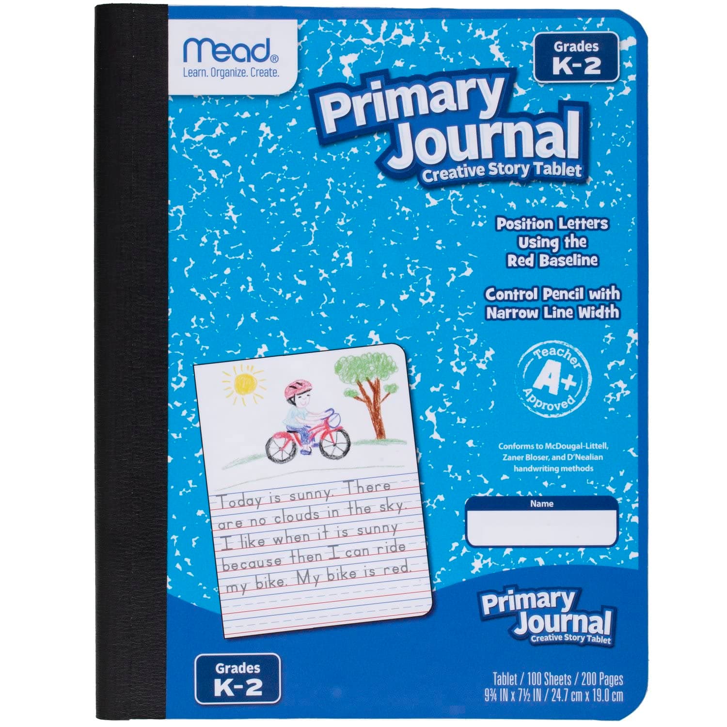 Mead Primary Journal Creative Story Tablet Composition Notebook, 7.5" x 9.75", Grades K-2, 100 Sheets, Blue (09554)