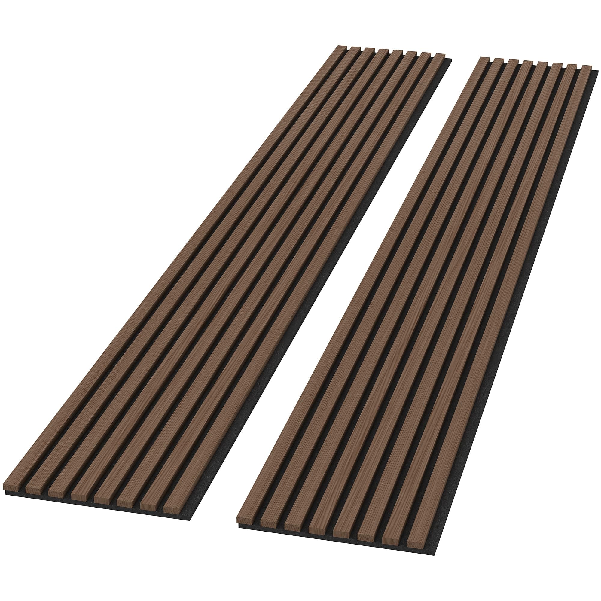 ROOMTEC 2 Pack Acoustic Solid Wood Wall Panels, 94.49” x 12.6” Soundproof Wall Panels, Wood Slat Wall Panels for Wall Decor (Walnut)