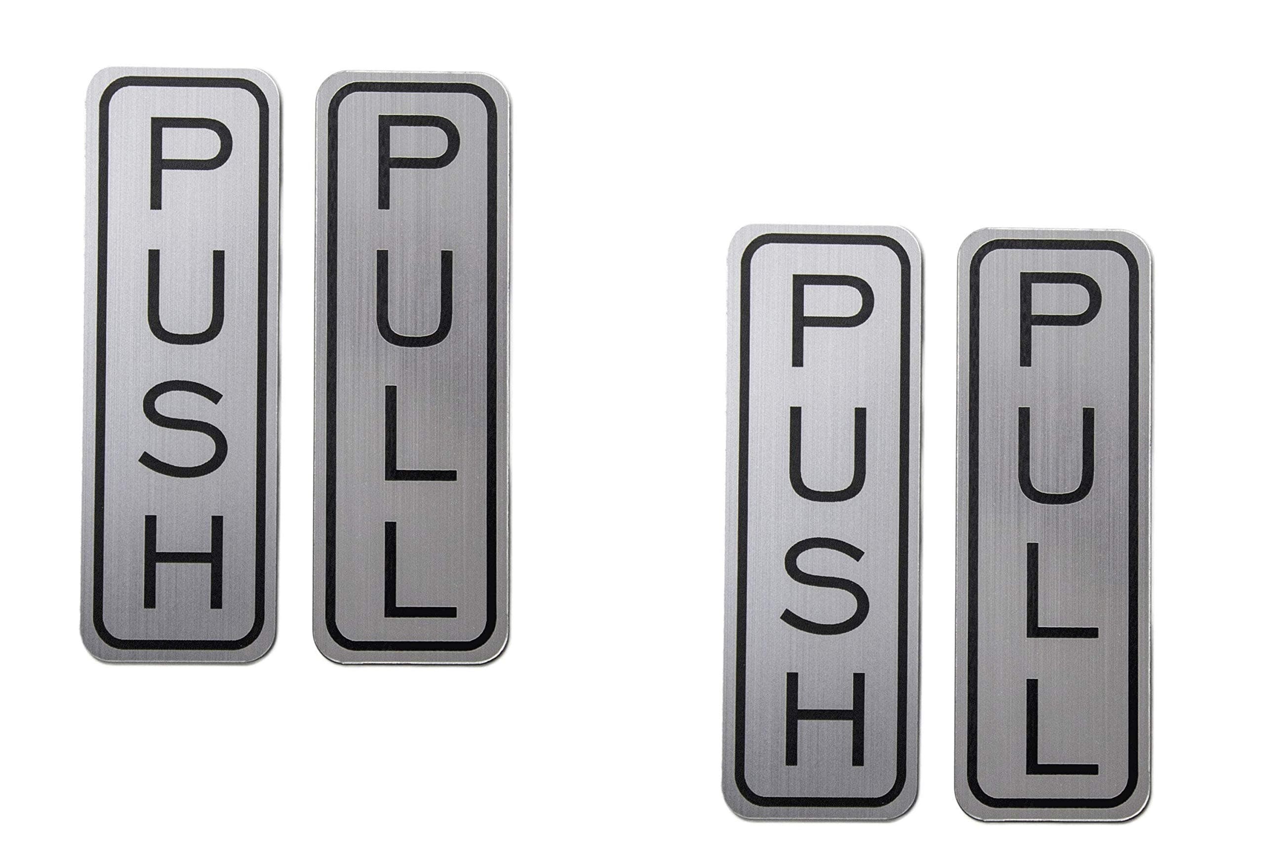 Burning desire 304 Grade Stainless Steel Premium Push/Pull Set Door Vertical Sign 5 x 1.5 inch Stylish (Pack of 2)