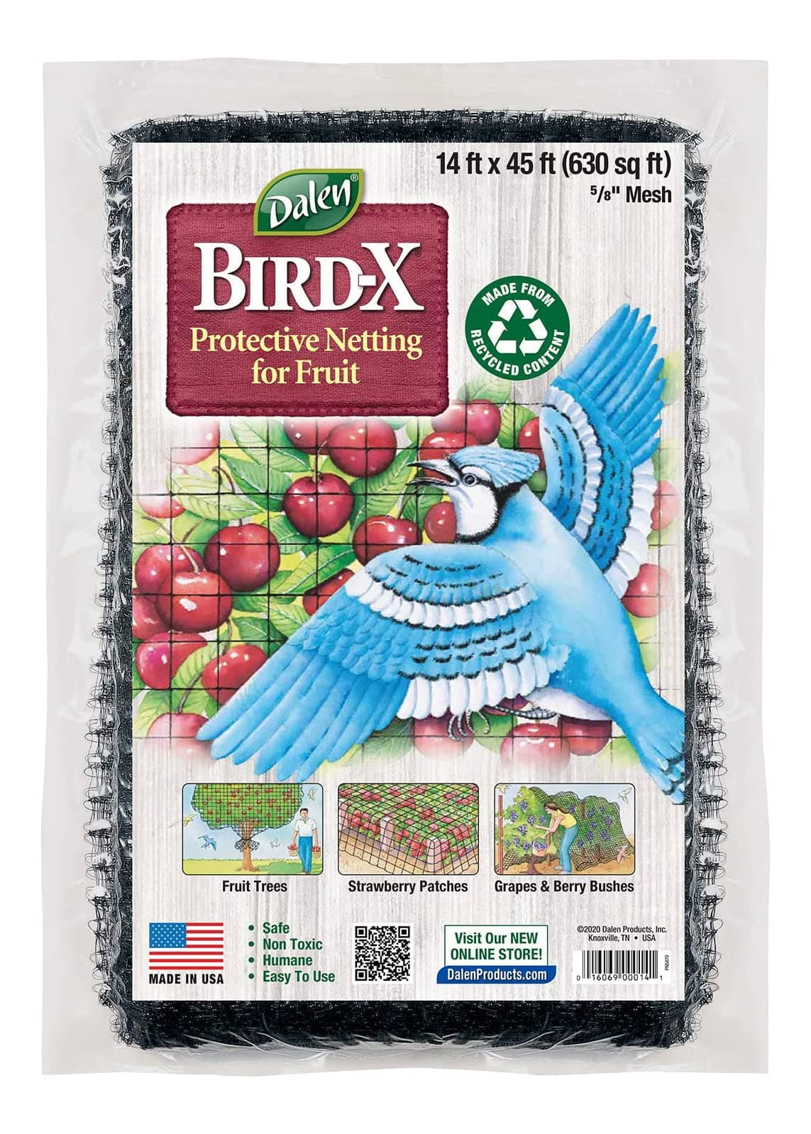 Dalen Bird X Protective Mesh Netting - Keep Birds and Pests Away from Your Garden – Non Toxic - Made in The USA - 14' x 45'