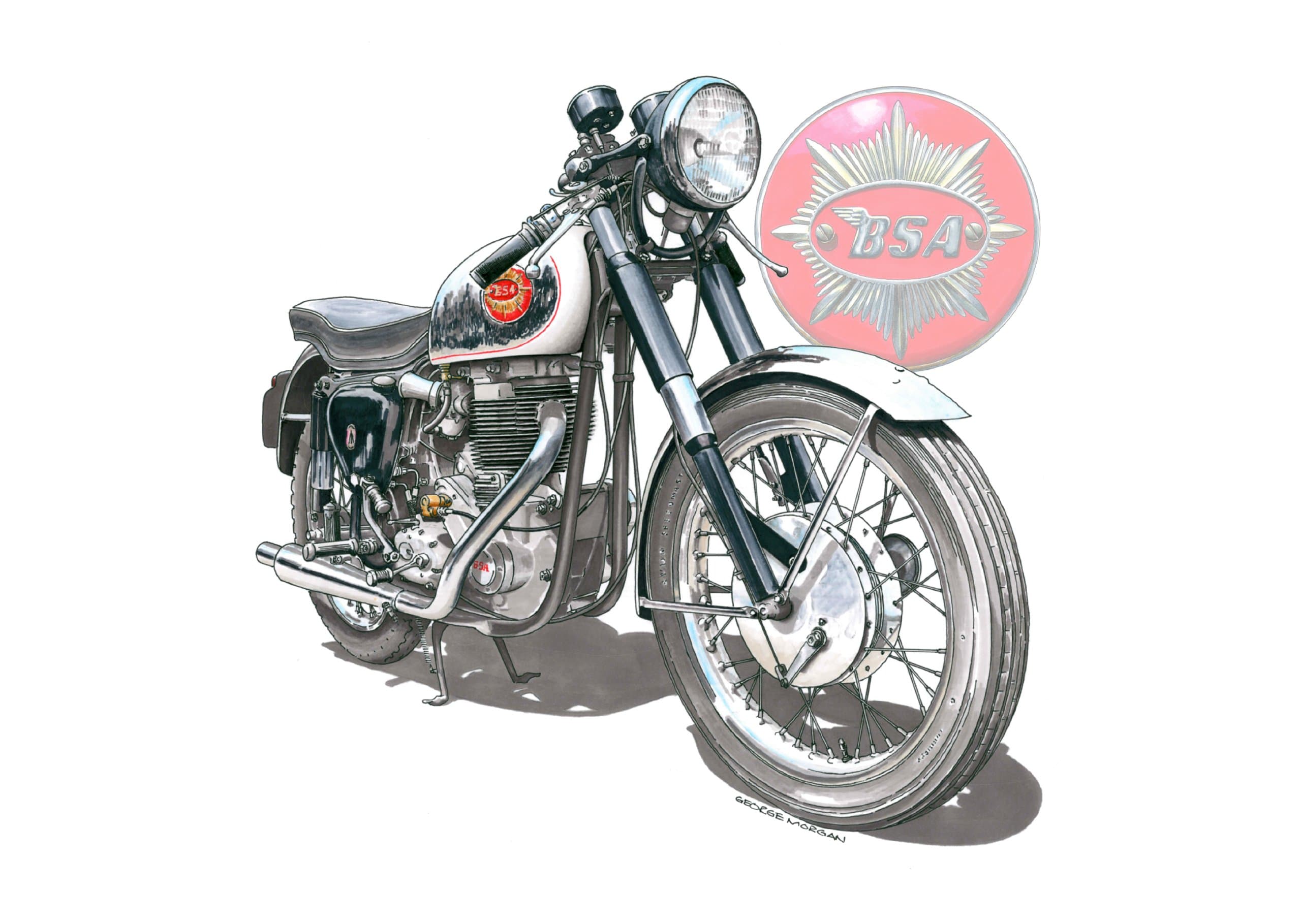Greeting Card, BSA Gold Star DBD34, A5 size