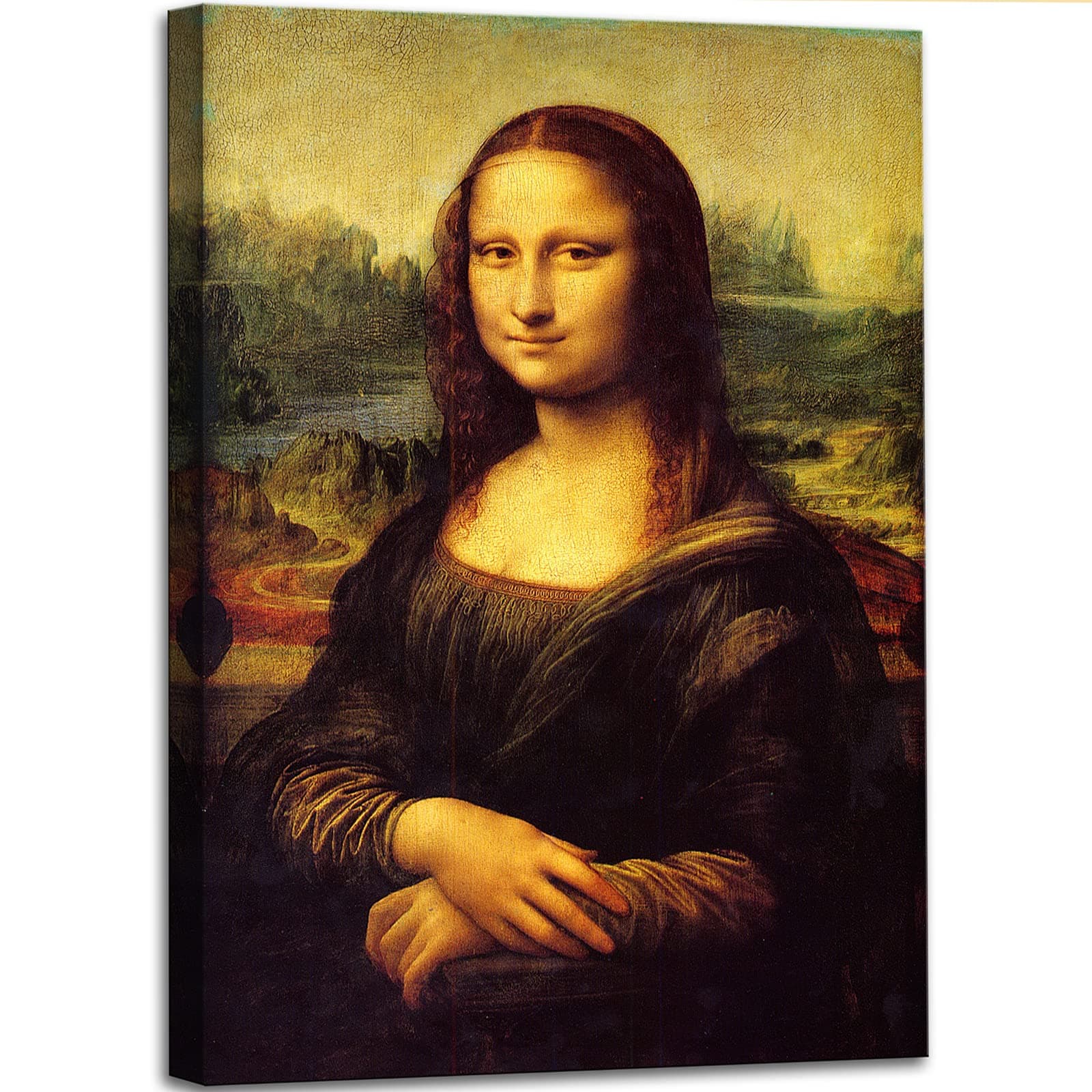 Canvas Prints Wall Art Mona Lisa by by Leonardo DaVinci, The World Classic Paintings Reproductions for Living Room, Office Home Decoration 12"x16"