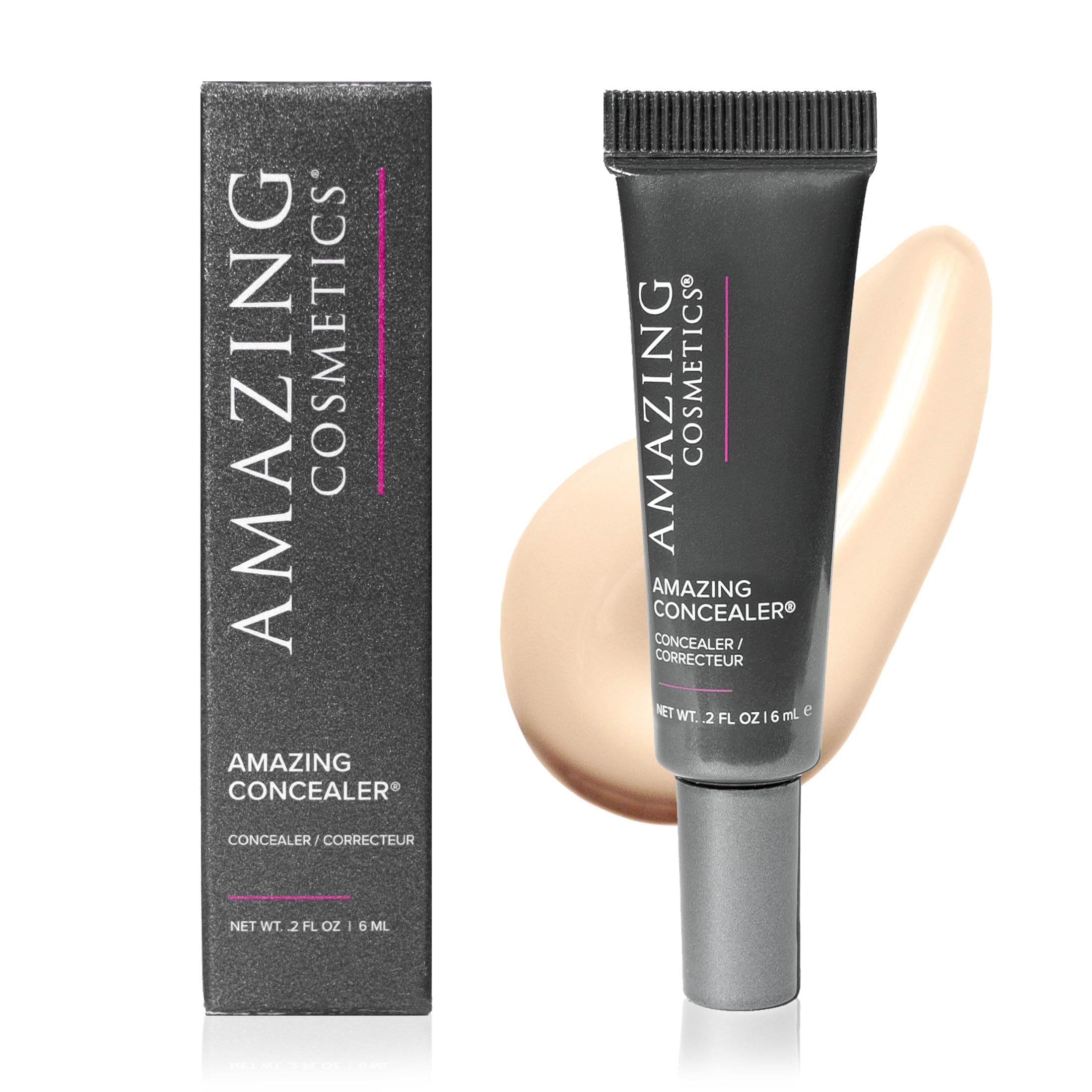 AmazingCosmetics Amazing Concealer, Full Coverage with Pin Dot Amounts, Long Wear Concealer Makeup for Undereye Dark Circles, Blemishes and Spots, Color Correcting, Skin- Like Finish