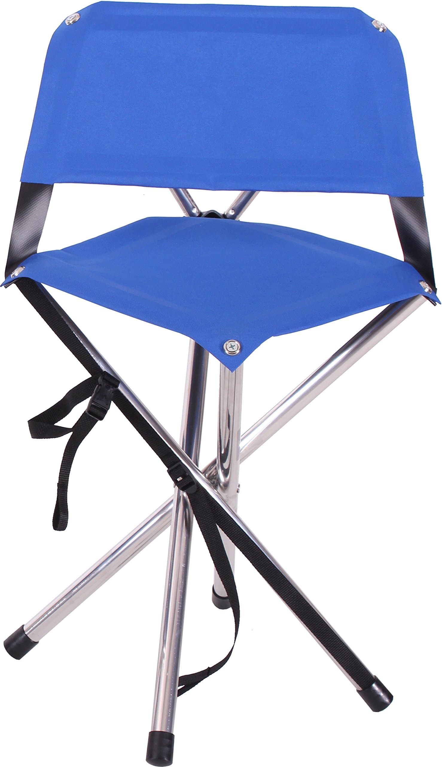 Roll-a-Chair, Extra Portable Folding Design, Quality USA Made, Blue seat, Aluminum alloy legs.