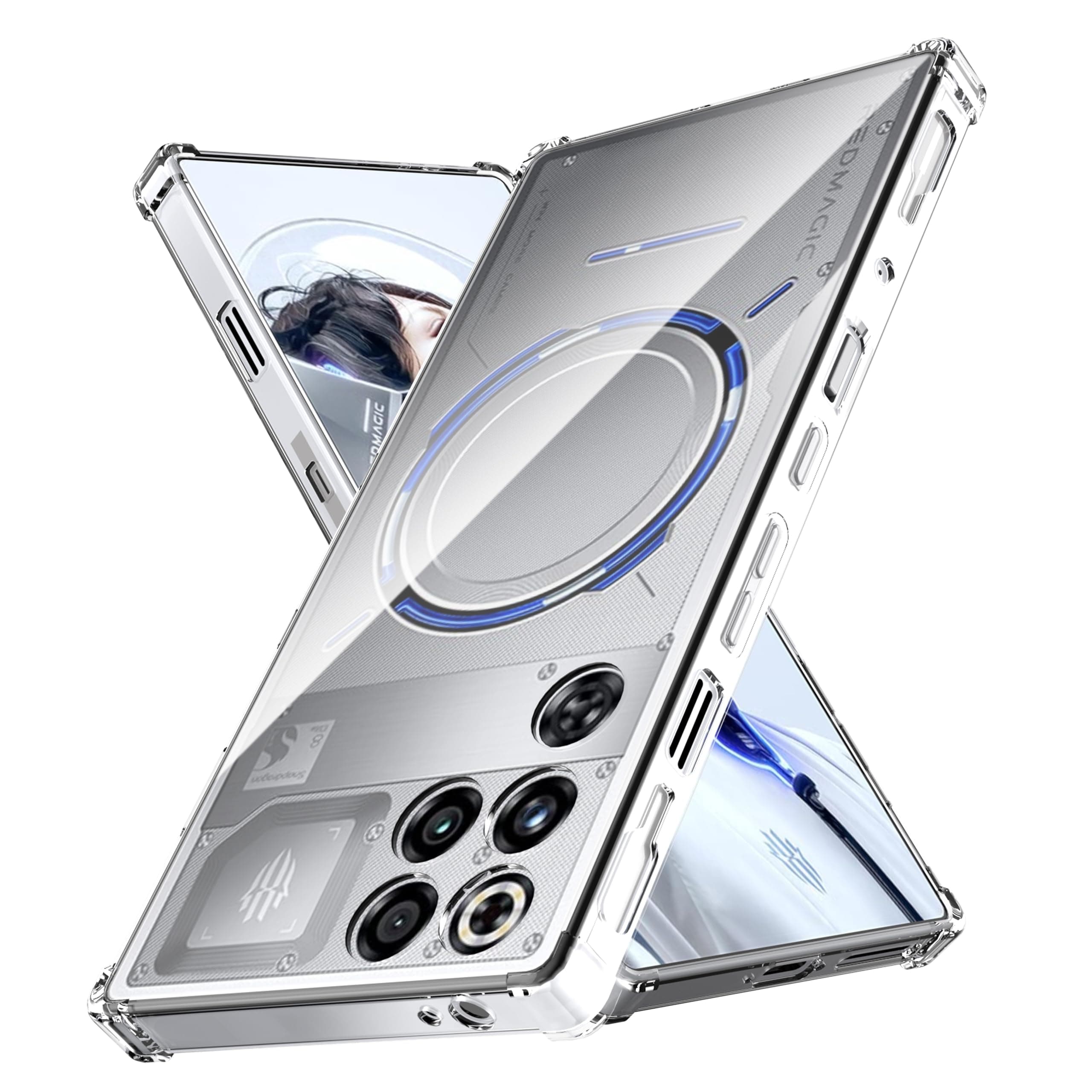 Anoowkoa TPU Case for Redmagic 11 Phone Case Clear with Built-in Camera Lens Protector Thin Transparent Protective Back Cover Soft Flexible Bumper Hybrid Silicone Case