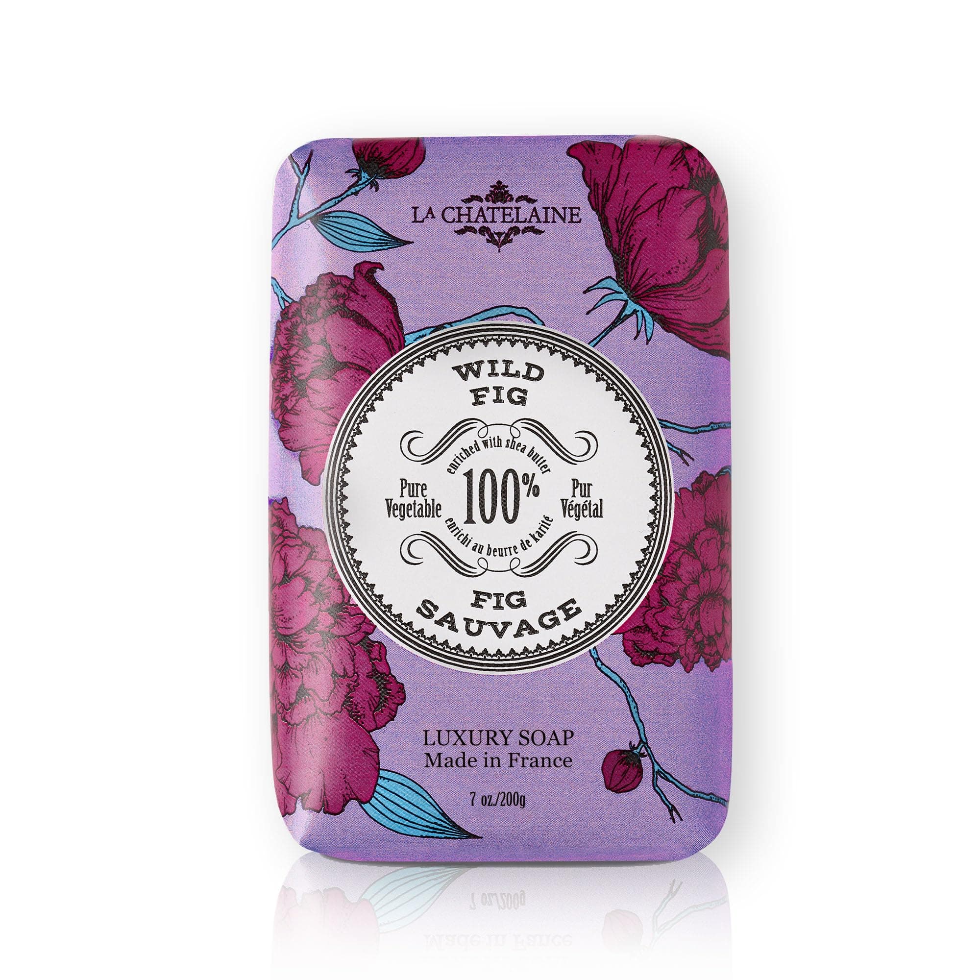 La Chatelaine Luxury Bar Soap | Natural Shea Formula (Wild Fig, 7 oz)
